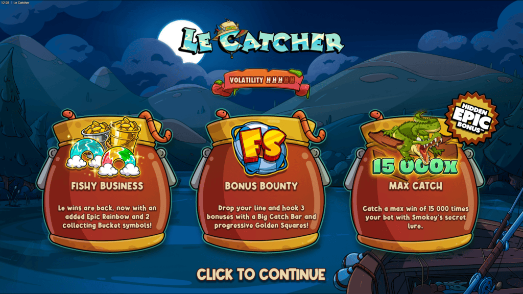 Hacksaw le catcher intro screen
