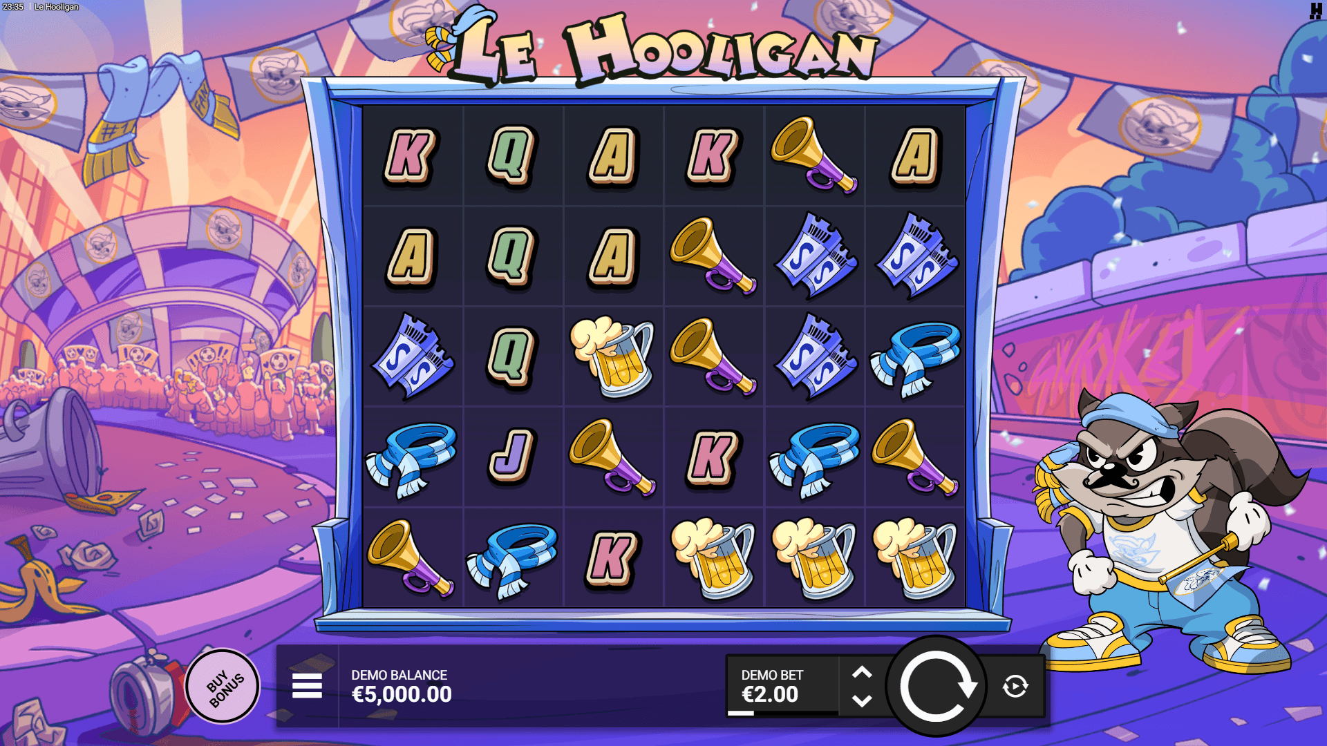 Le Hooligan slot gameplay reels