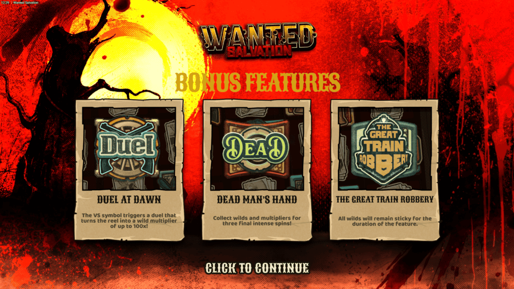 Hacksaw wanted salvation intro screen