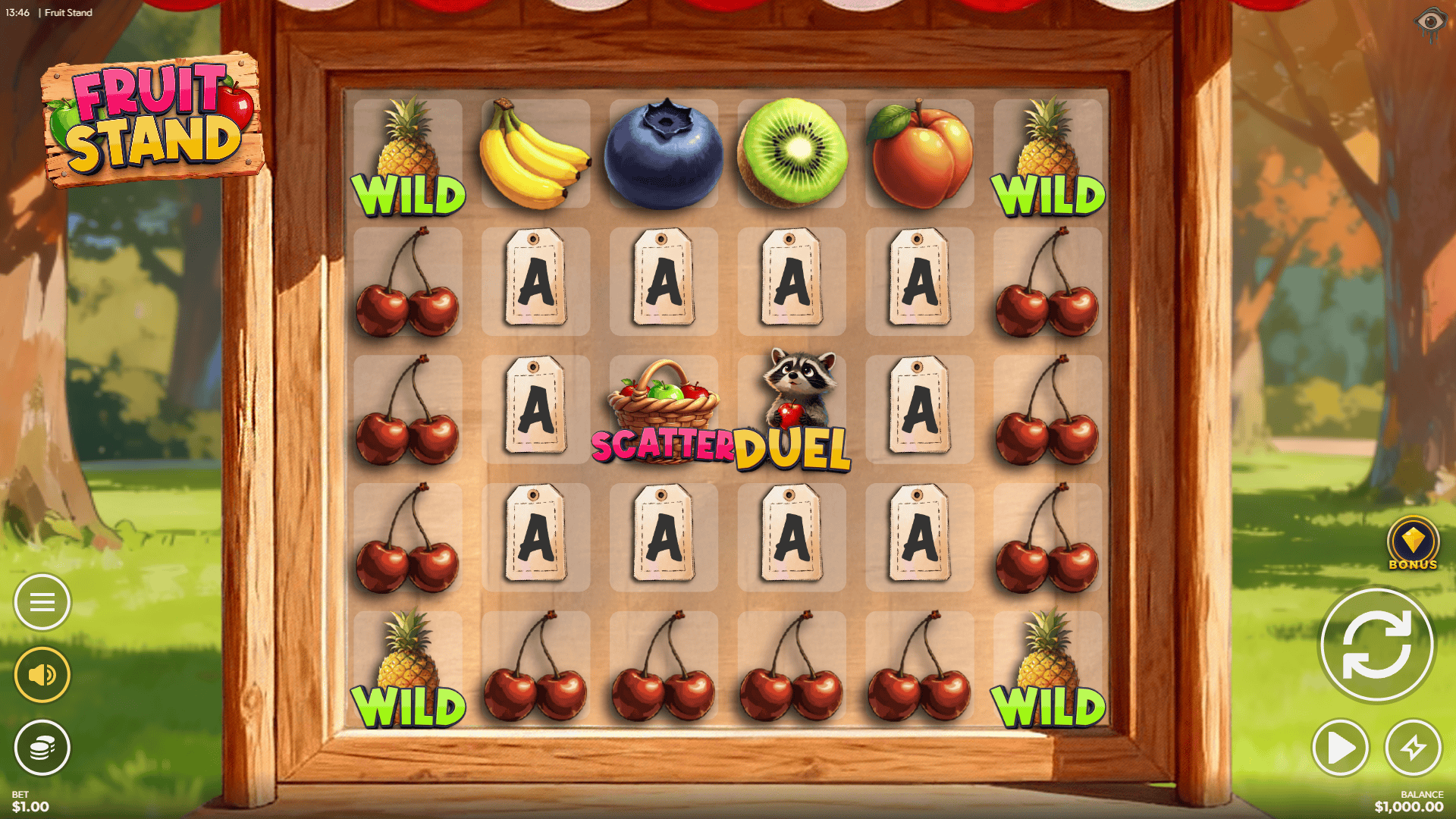 Fruit Stand slot gameplay reels