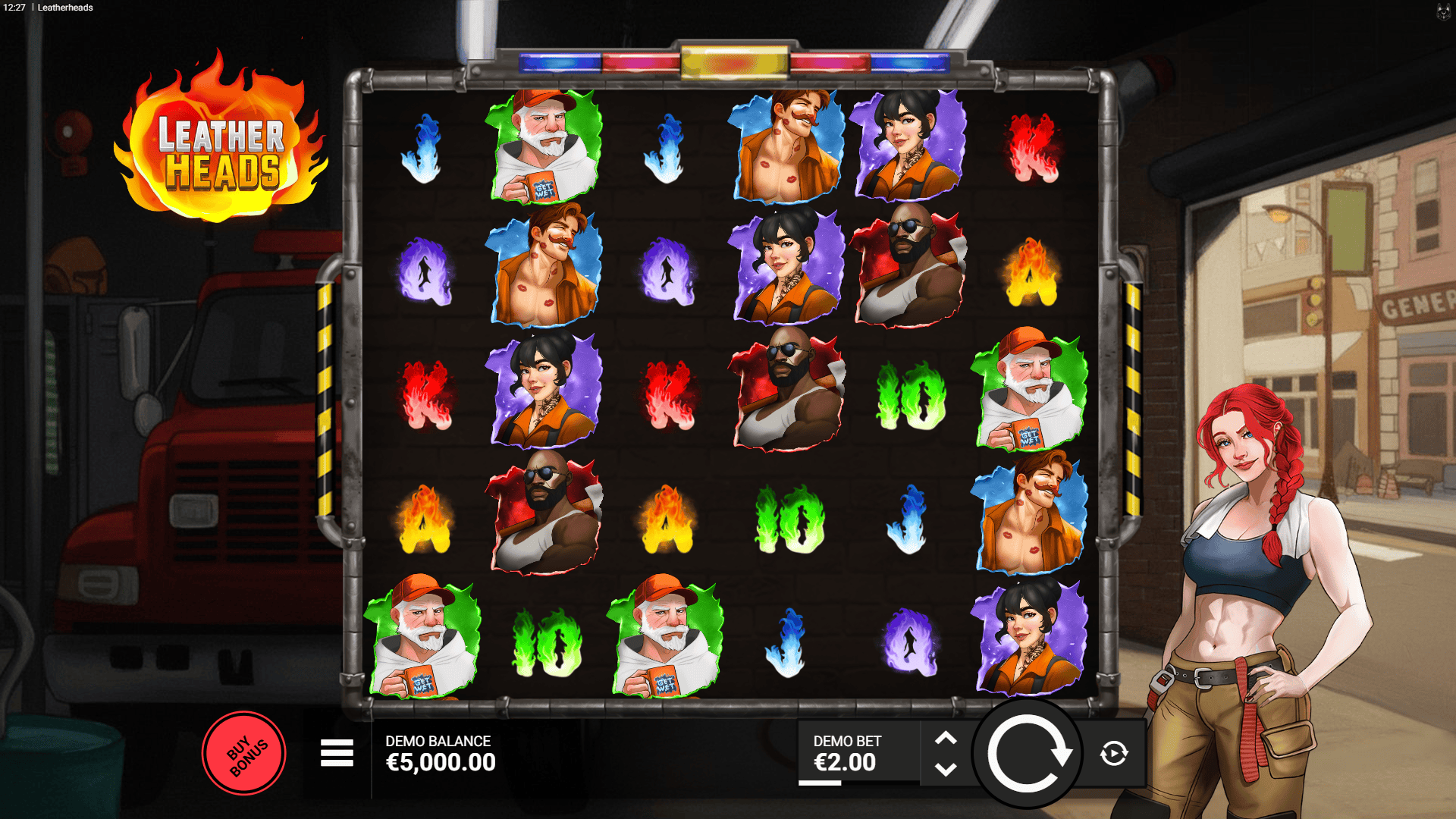 Leatherheads slot gameplay reels