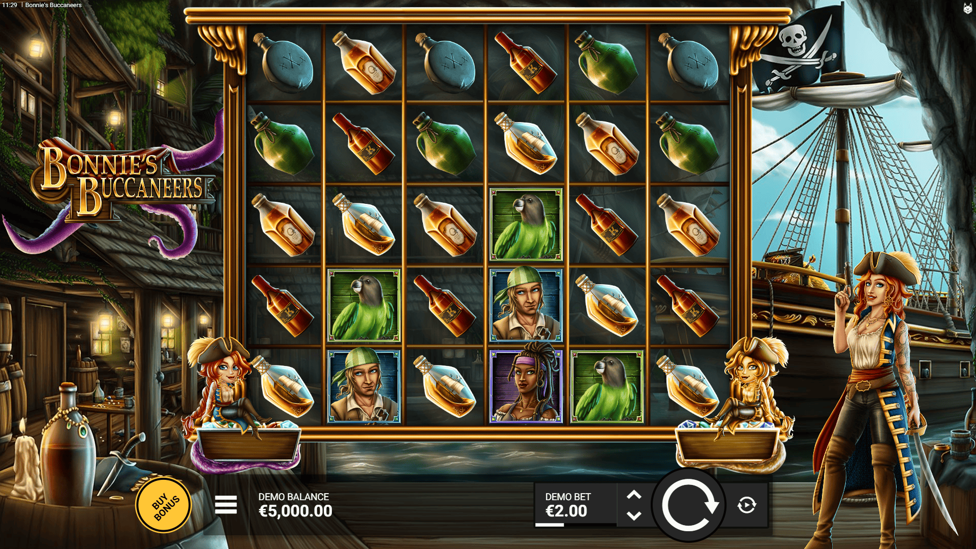 Bonnie’s Buccaneers slot gameplay reels
