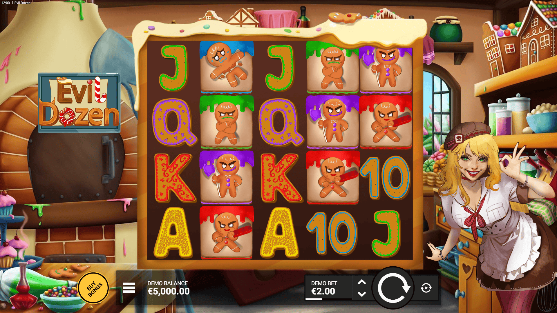 Evil Dozen slot gameplay reels