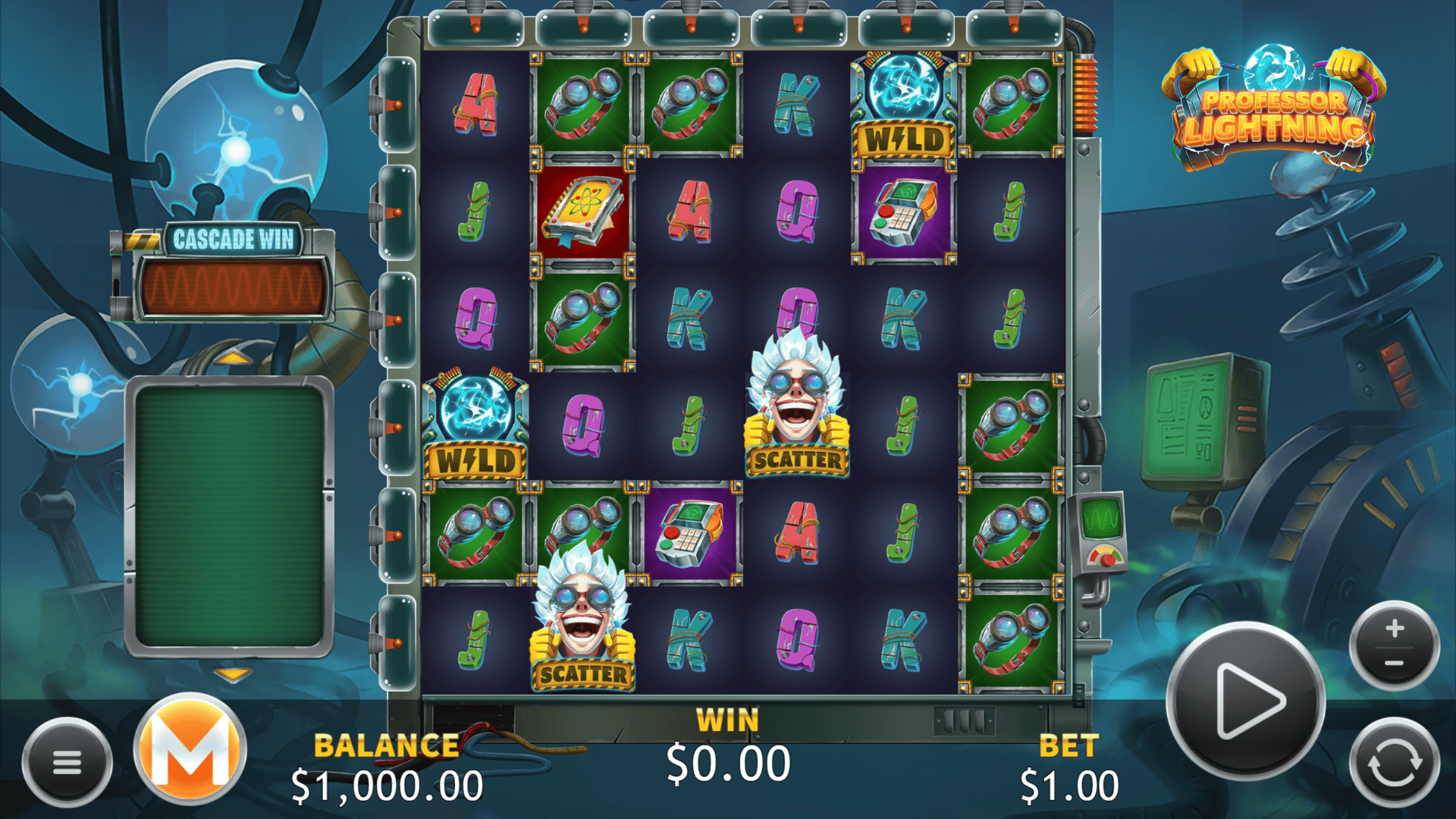 Professor Lightning slot gameplay reels
