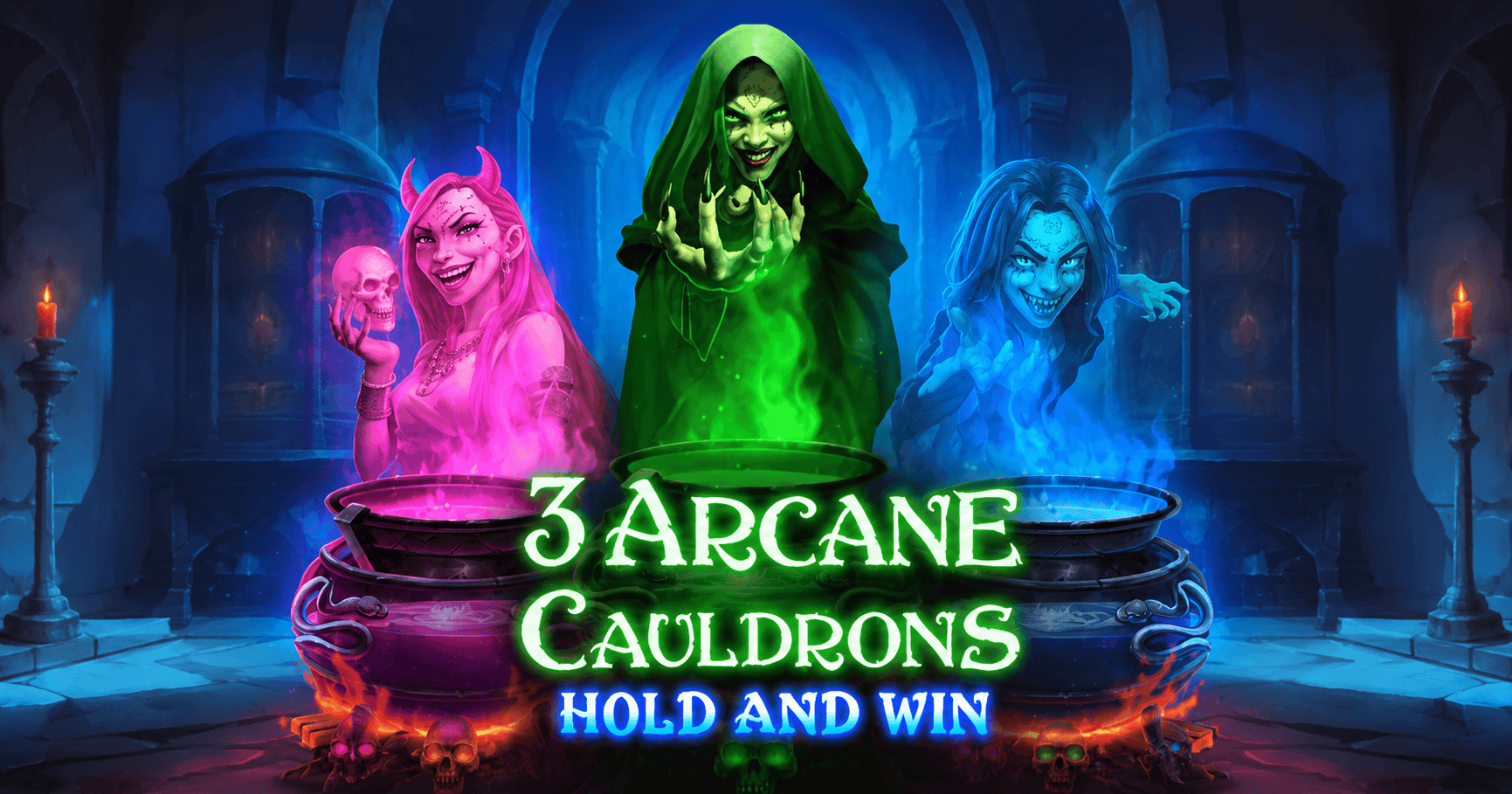 3 Arcane Cauldrons Slot Demo by NowNow Gaming slot cover image