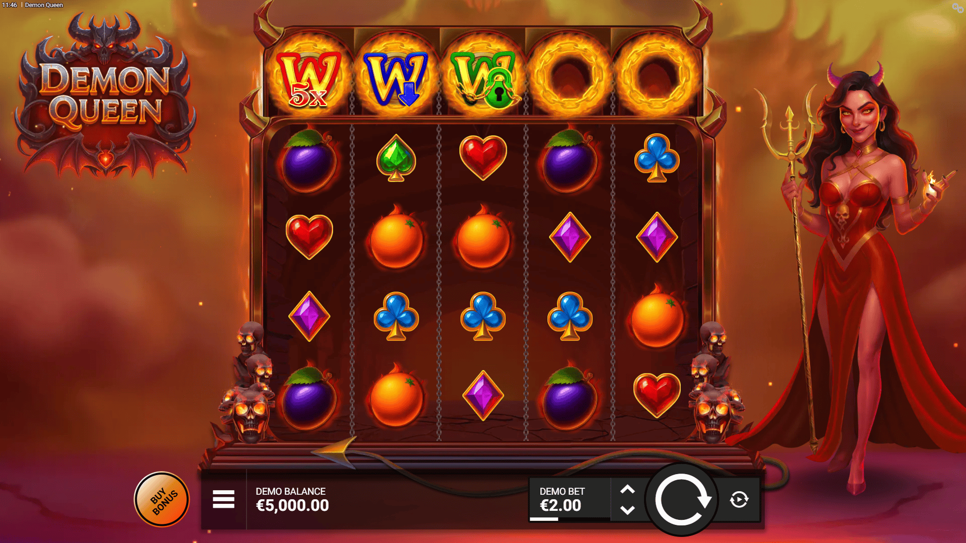 Demon Queen slot gameplay reels