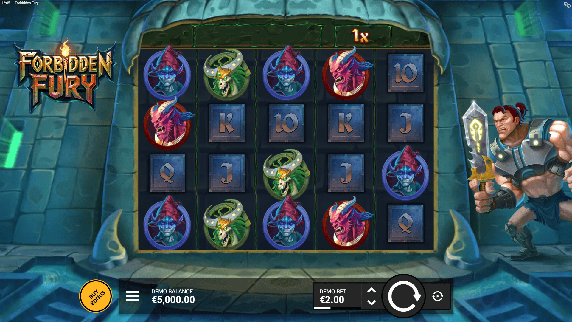 Forbidden Fury slot gameplay reels