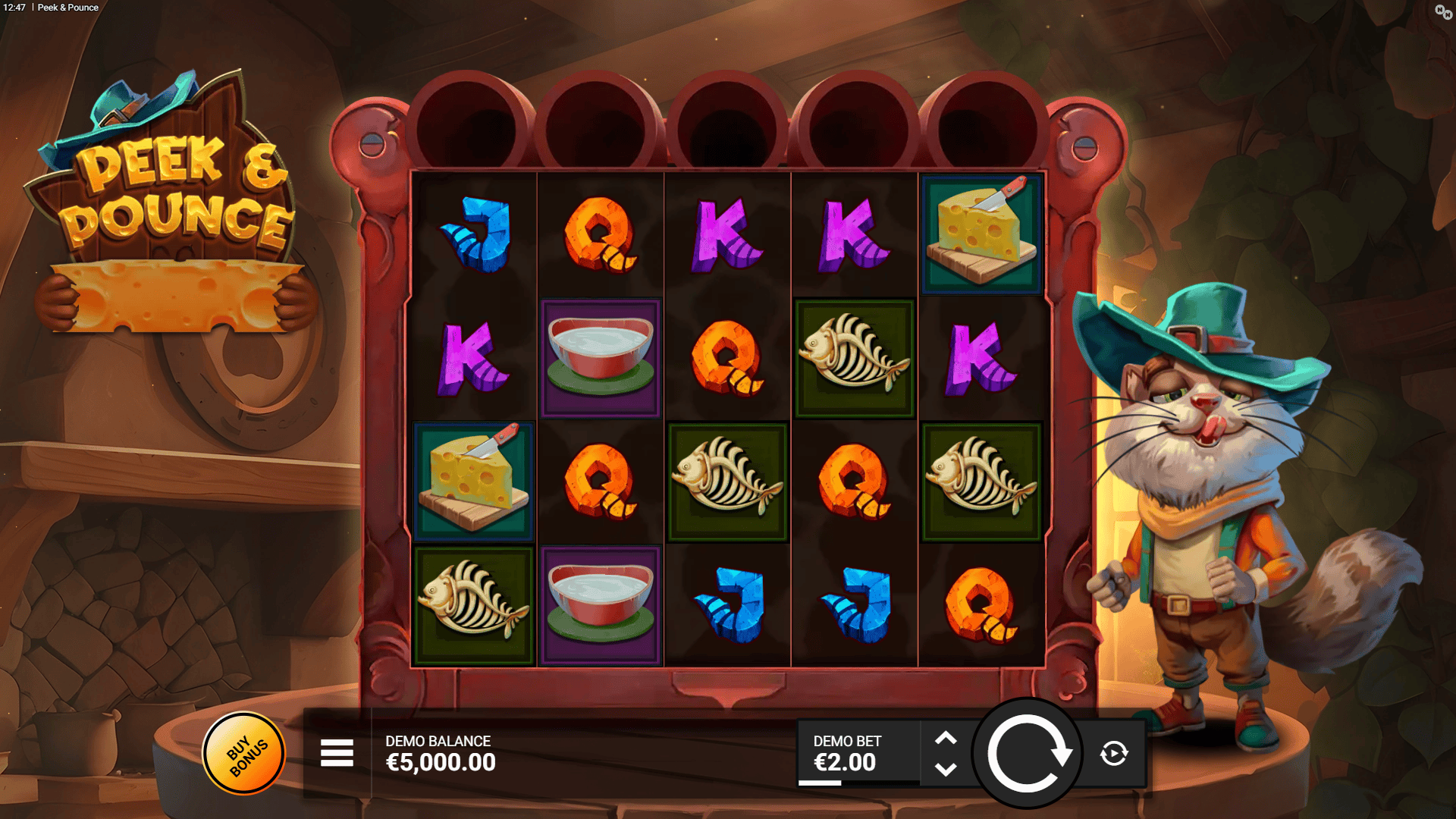 Peek & Pounce slot gameplay reels