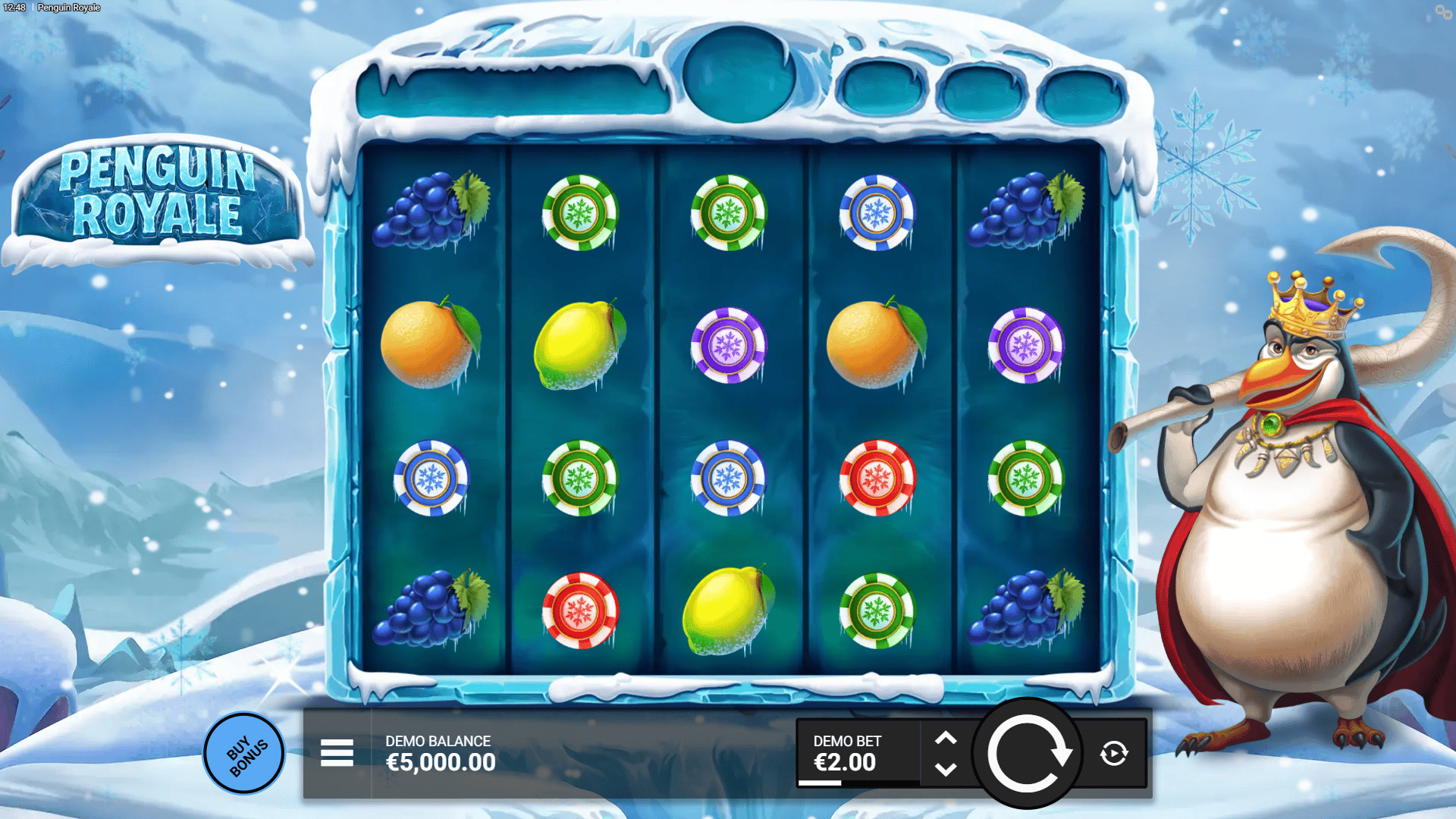 Penguin Royale slot gameplay reels