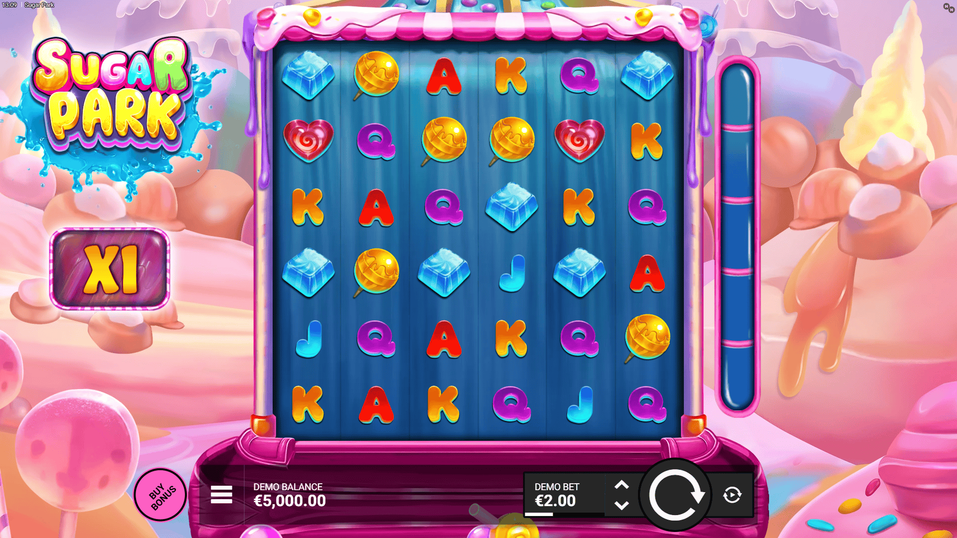 Sugar Park slot gameplay reels