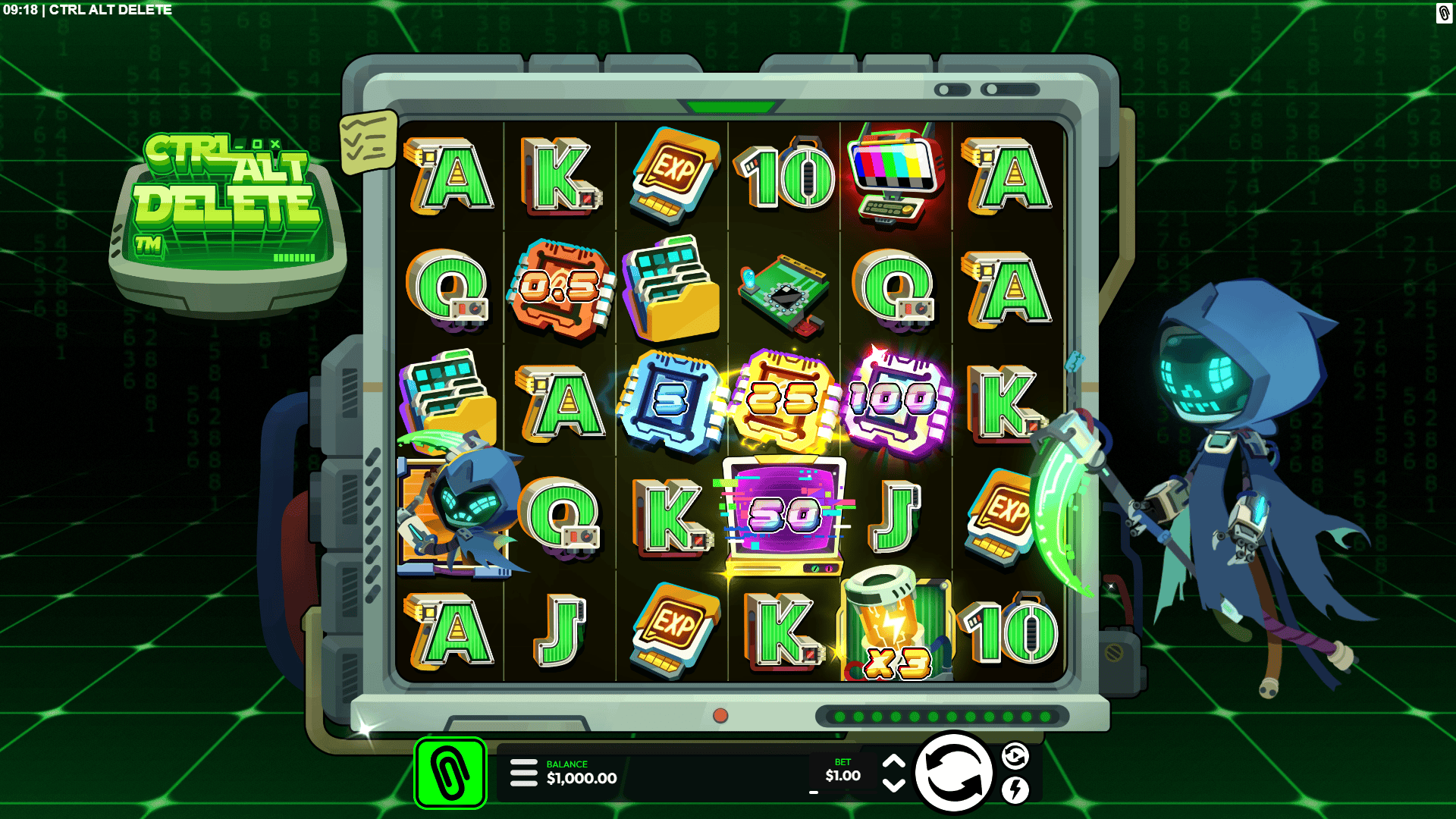 CTRL ALT DELETE slot gameplay reels