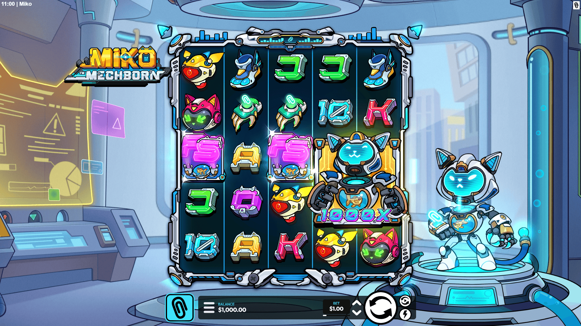 MIKO slot gameplay reels