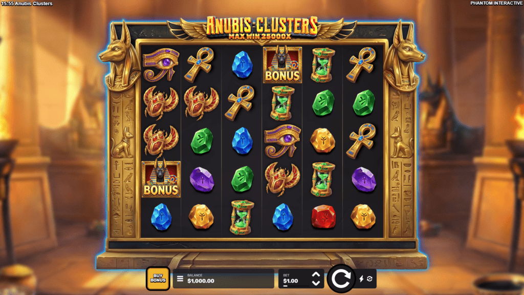 Phantom anubis clusters slot game preview