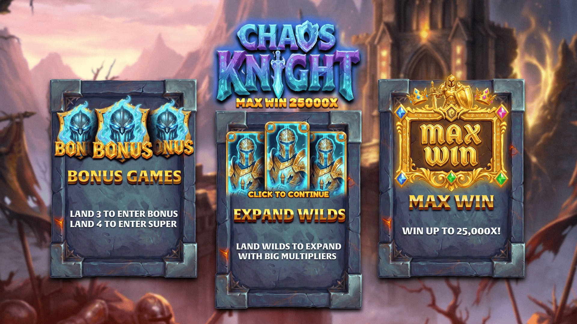 Chaos Knight slot intro screen