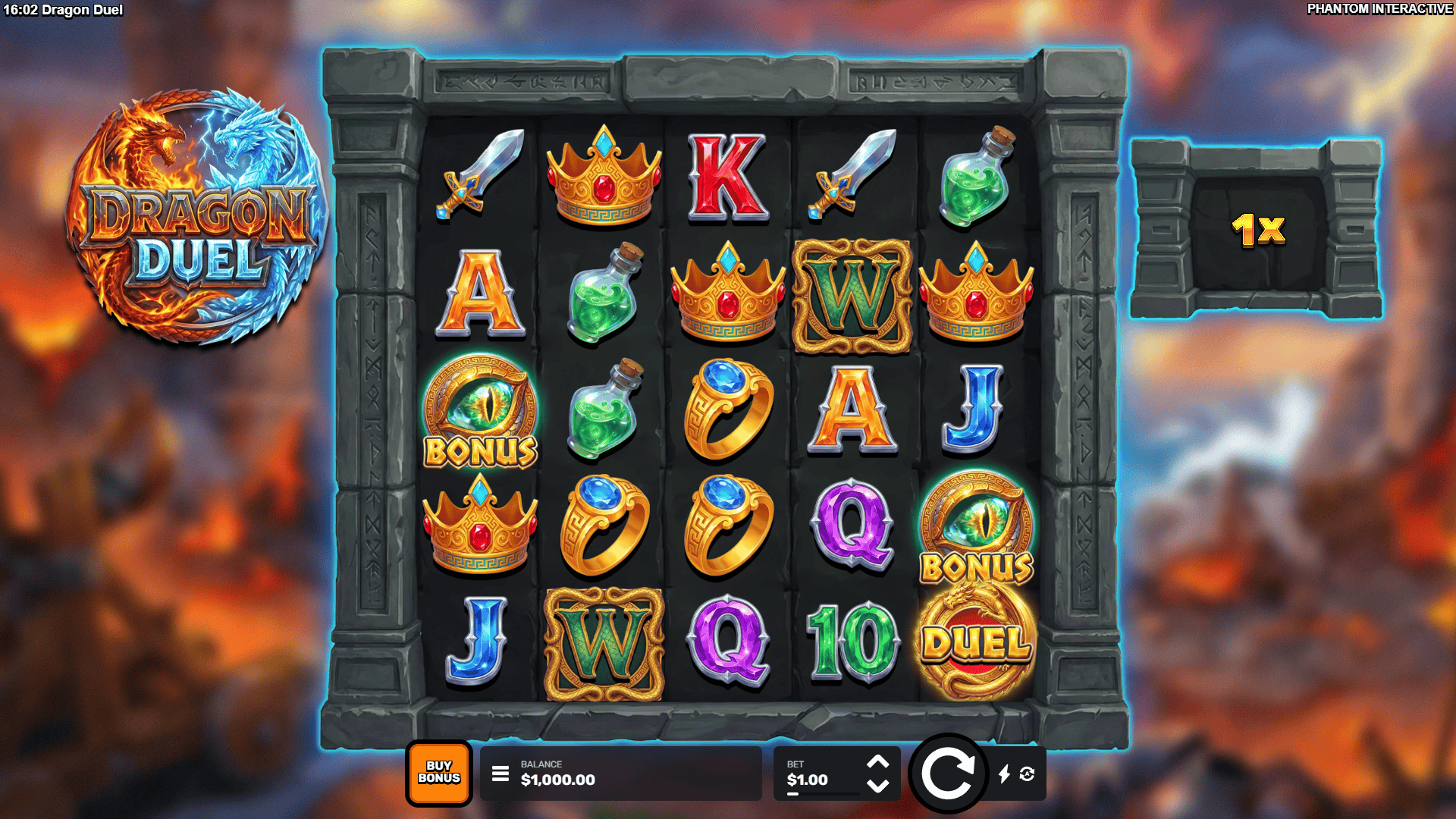 Dragon Duel slot gameplay reels