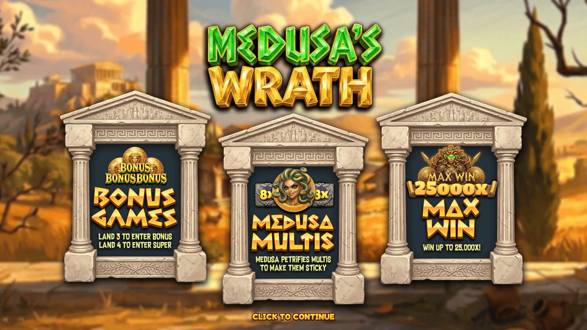 Medusas Wrath slot intro screen