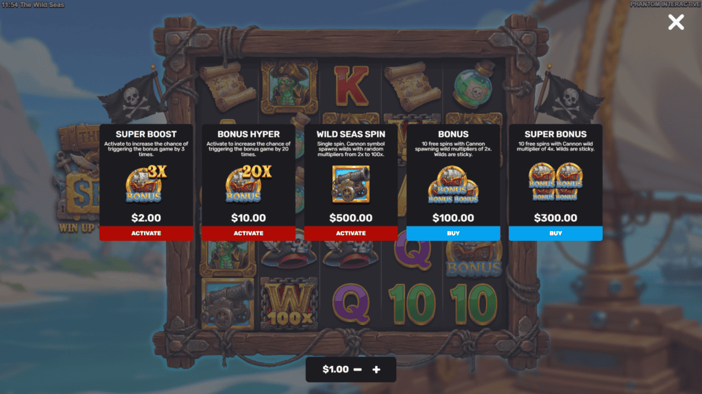 Phantom the wild seas bonus buy
