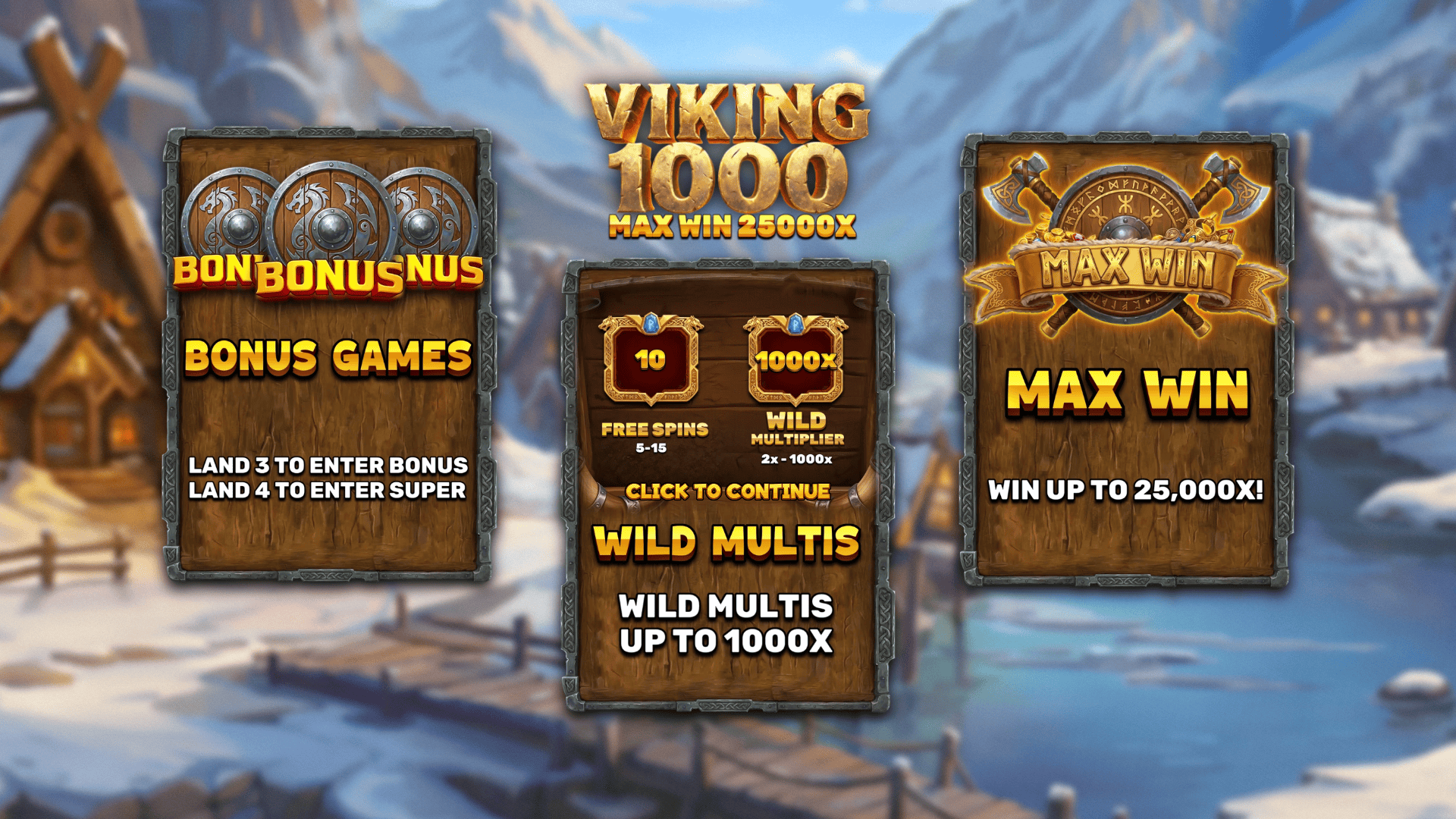 Viking 1000 slot intro screen