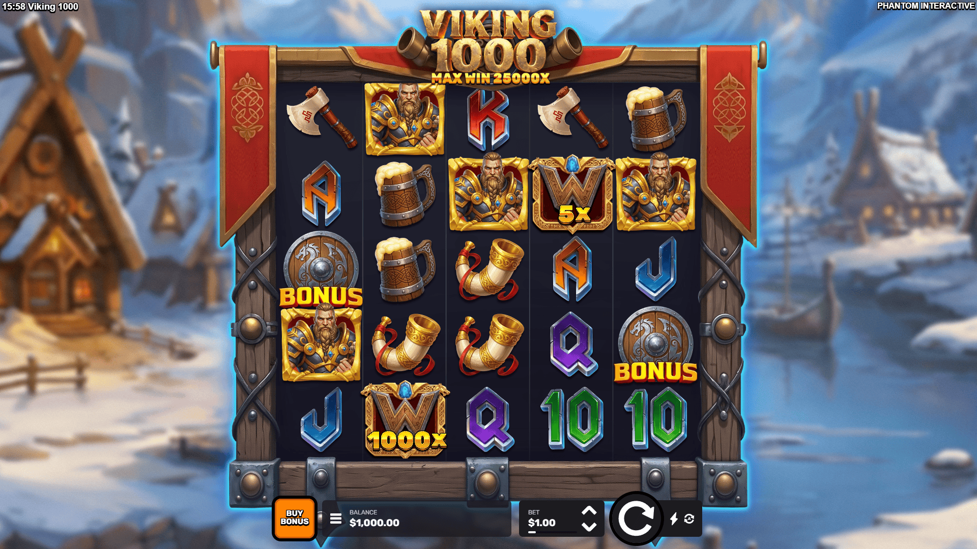 Viking 1000 slot gameplay reels