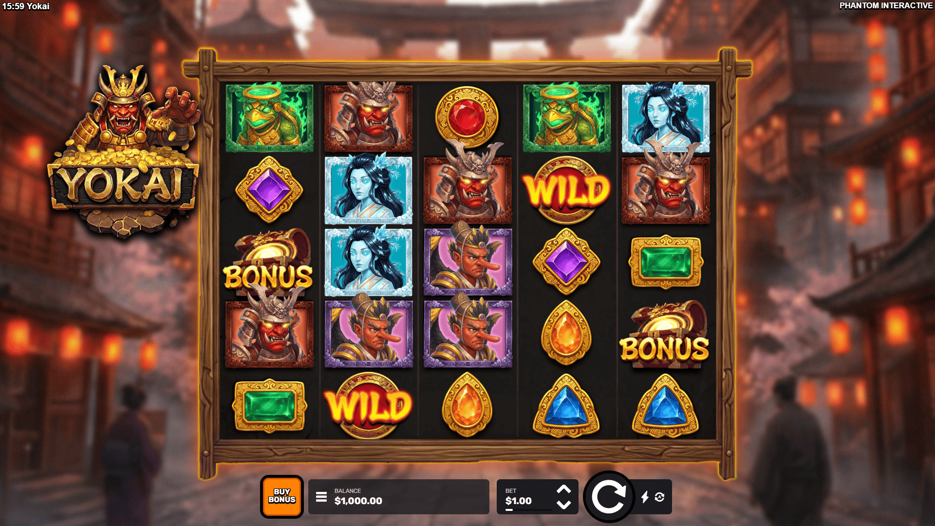 Yokai slot gameplay reels