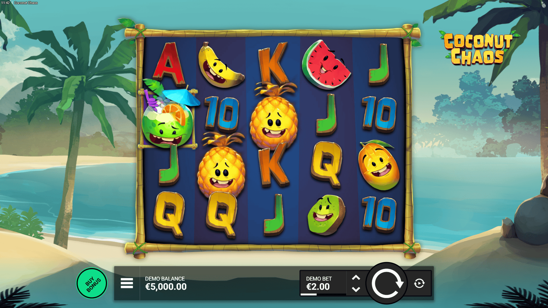 Coconut Chaos slot gameplay reels