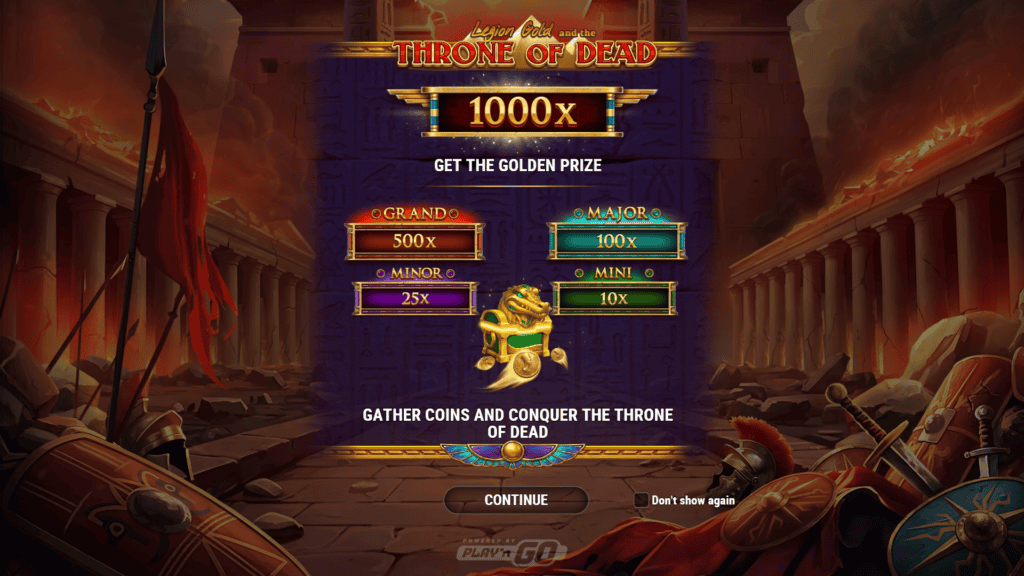 Playn go legion gold and the throne of dead intro screen