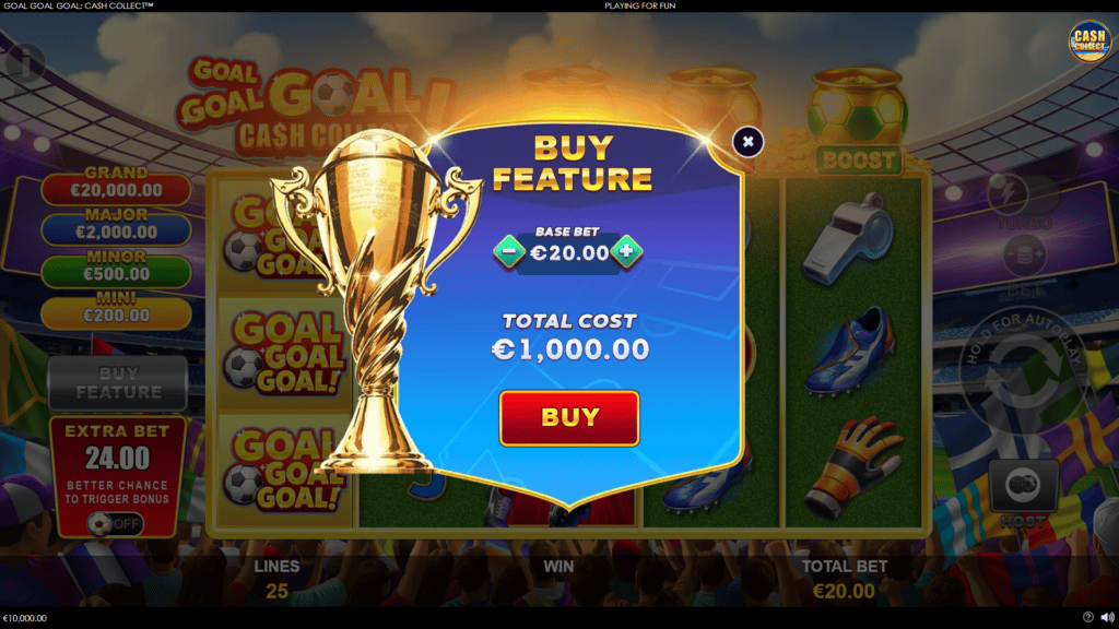 Playtech goal goal goal cash collect bonus buy