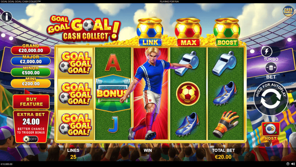 Playtech goal goal goal cash collect game preview