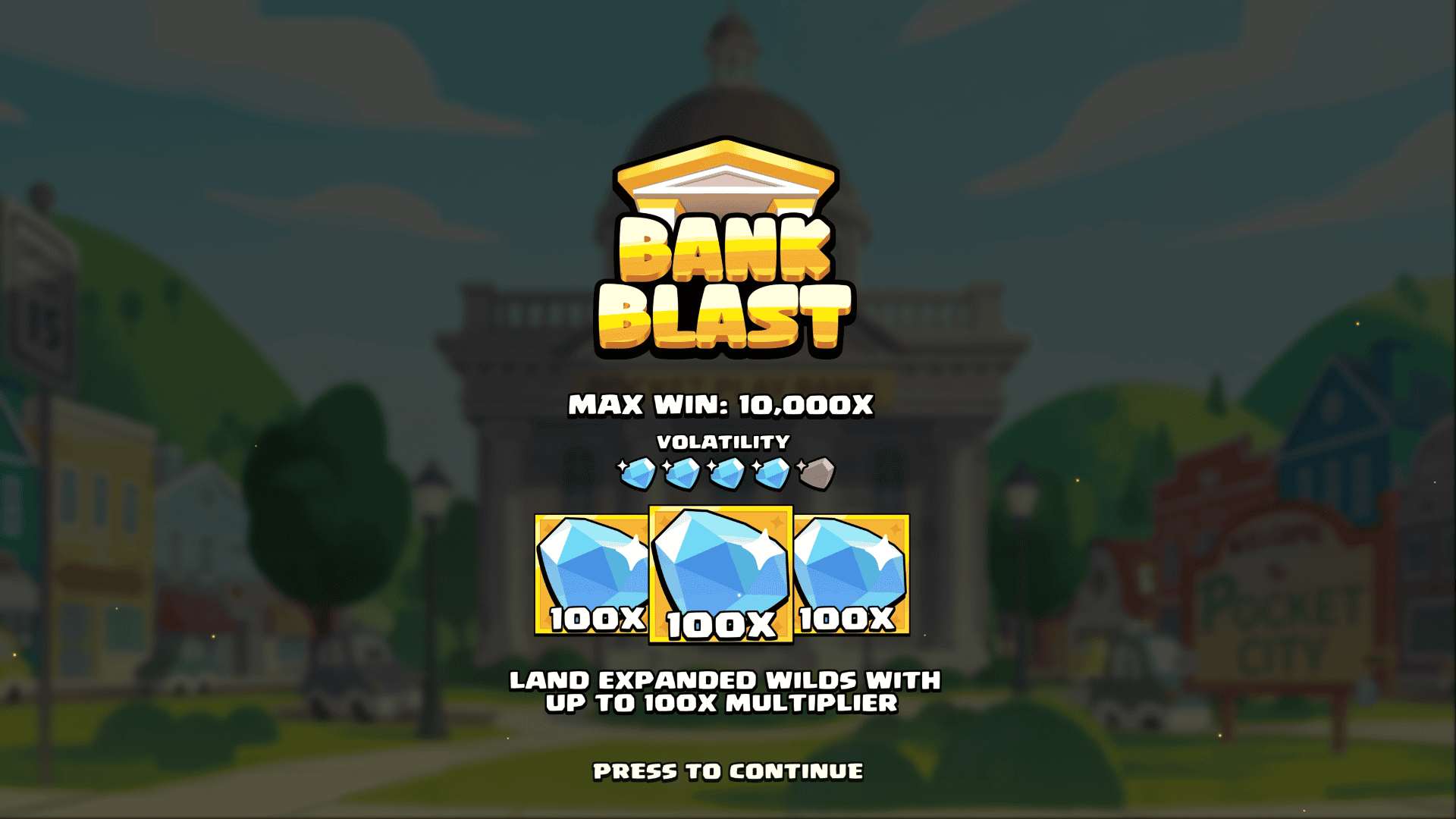Bank Blast slot intro screen