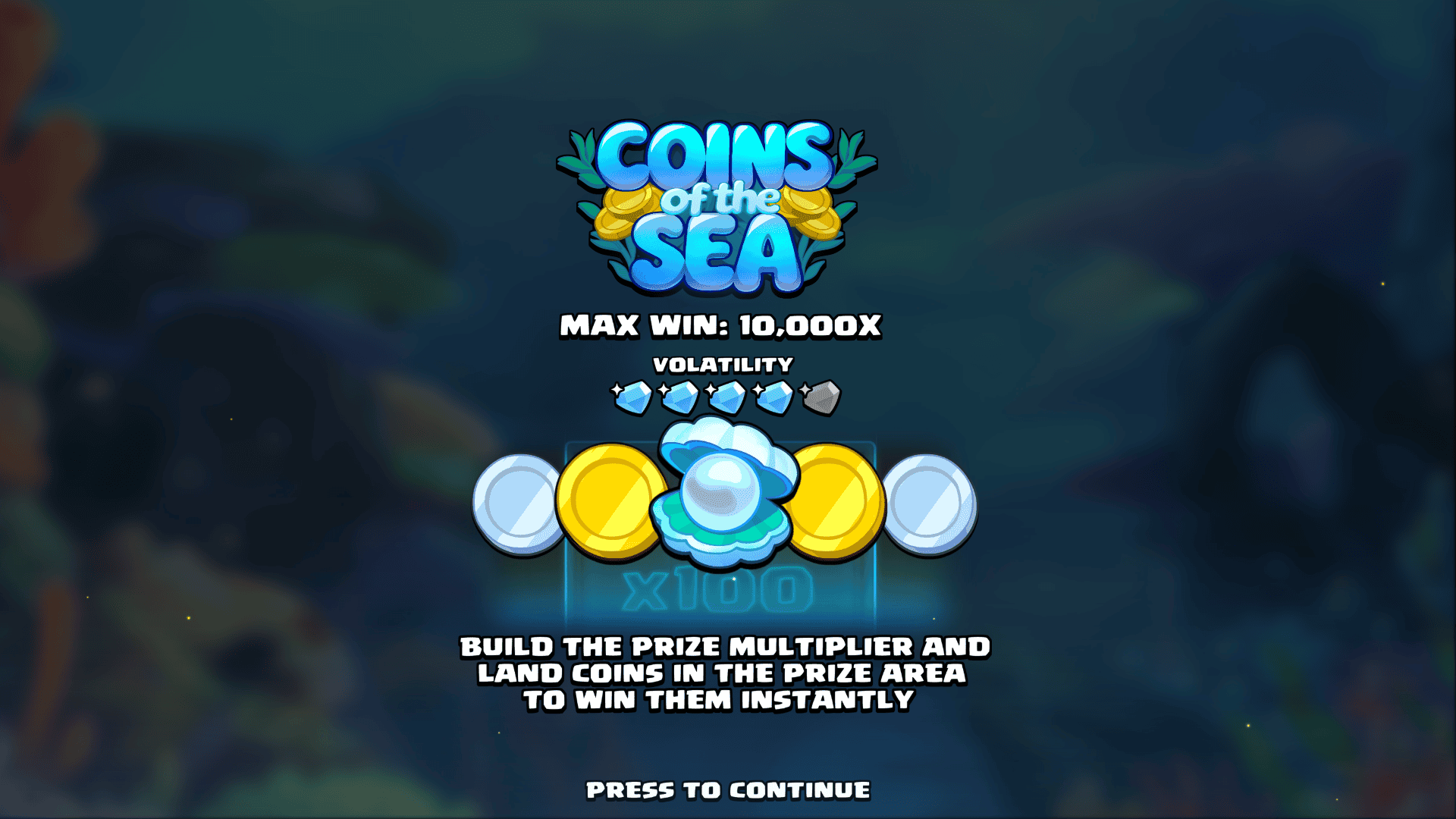 Coins of the Sea slot intro screen
