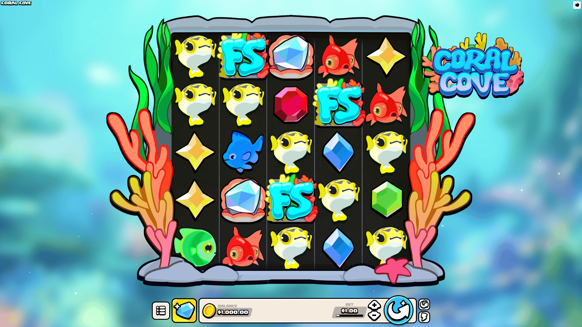 Coral Cove slot gameplay reels