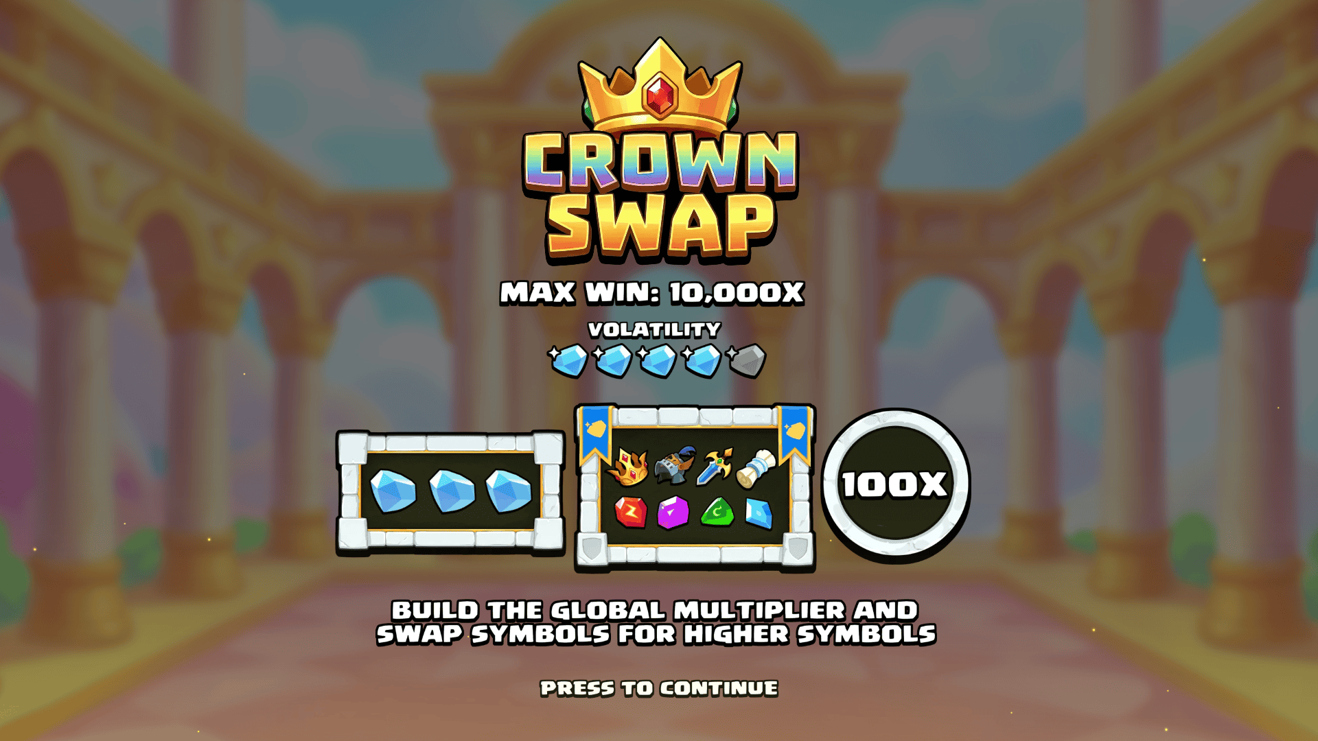 Crown Swap slot intro screen