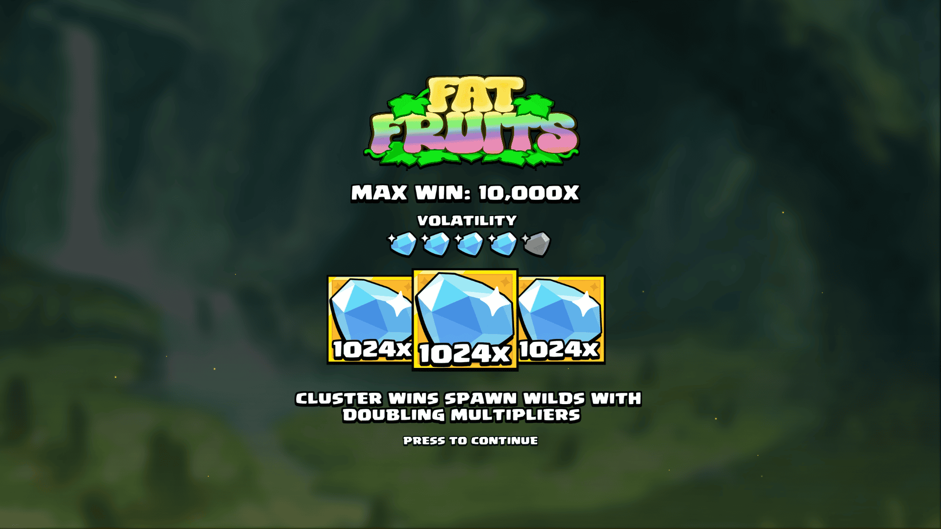 Fat Fruits slot intro screen