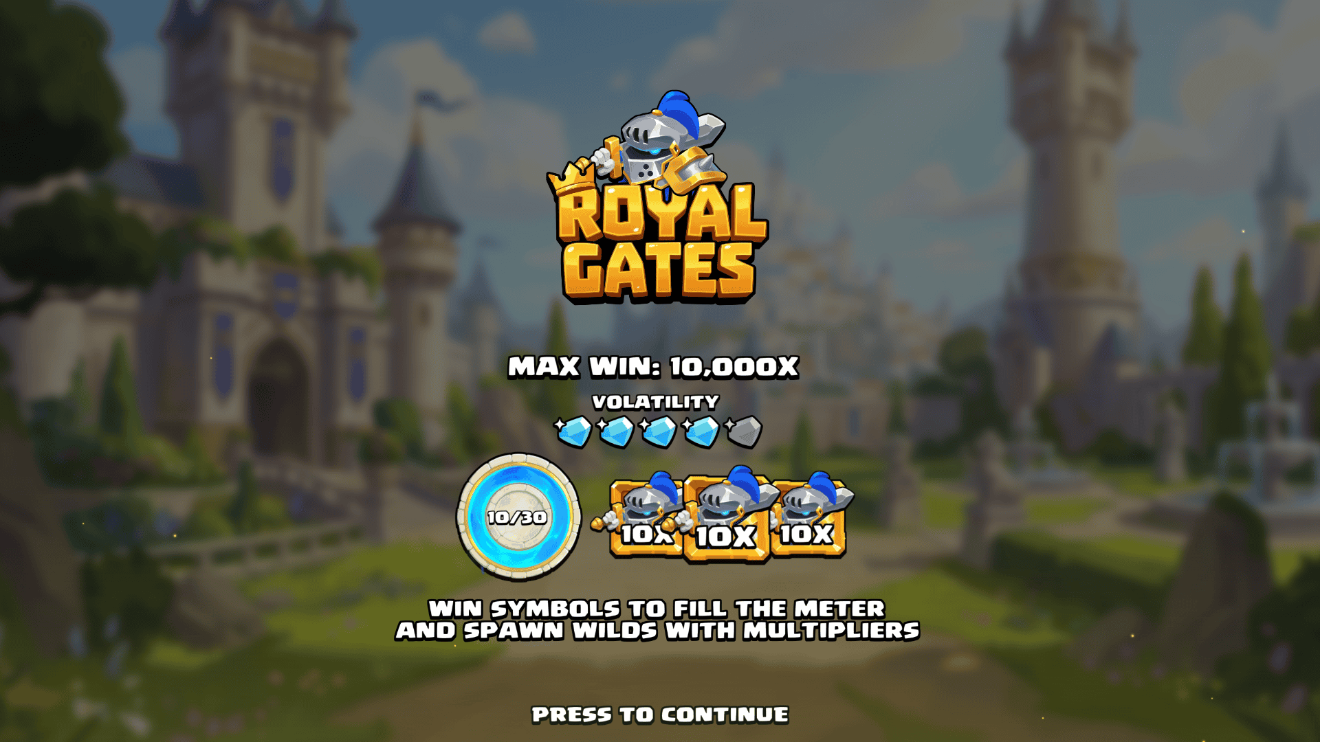 Royal Gates slot intro screen