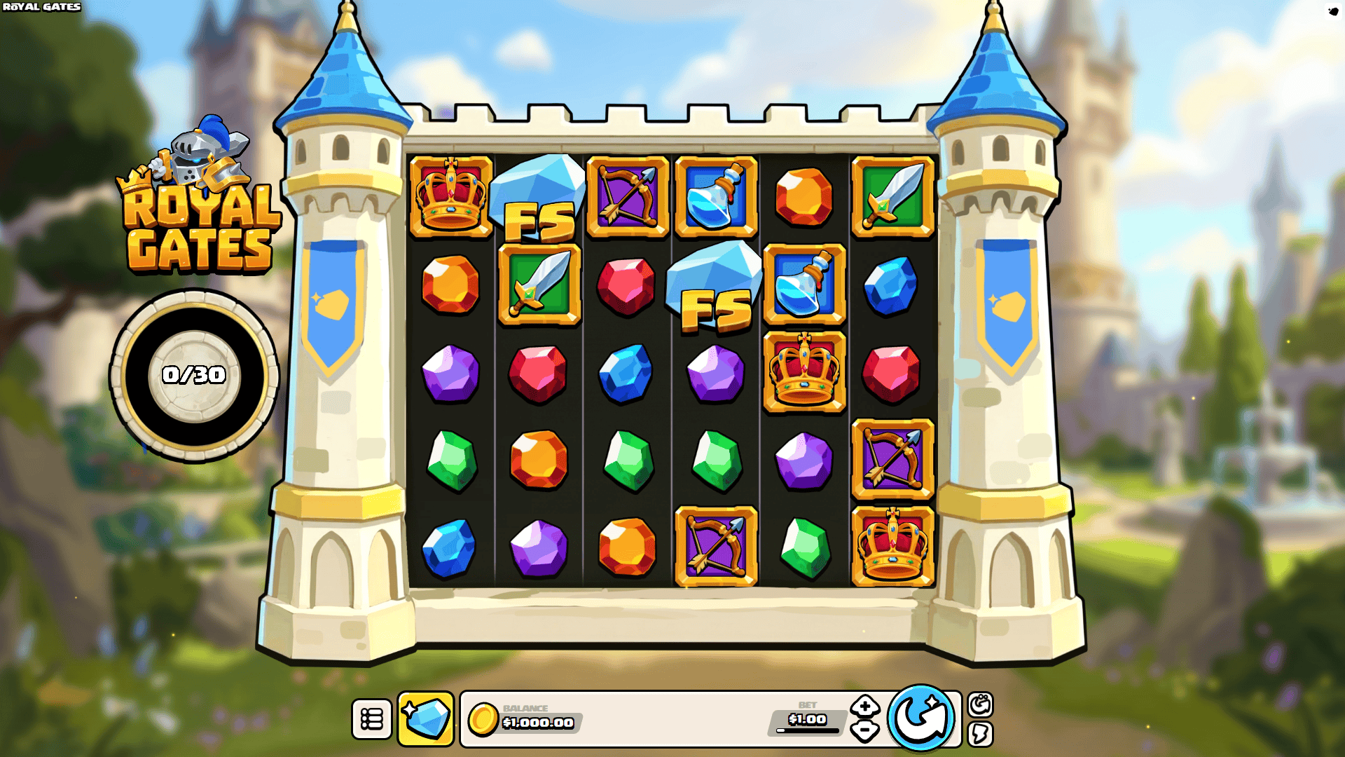 Royal Gates slot gameplay reels
