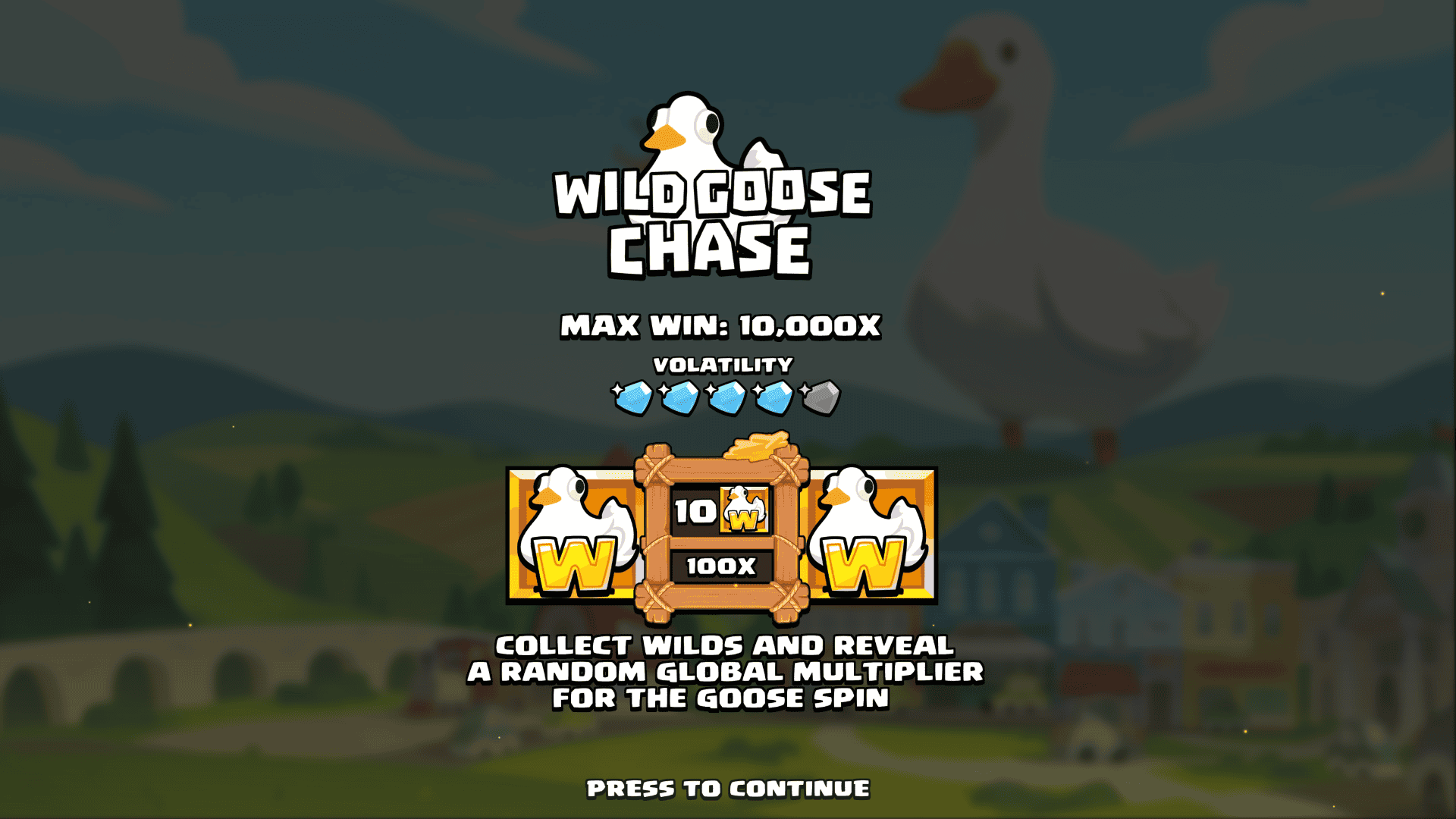 Wild Goose Chase slot intro screen