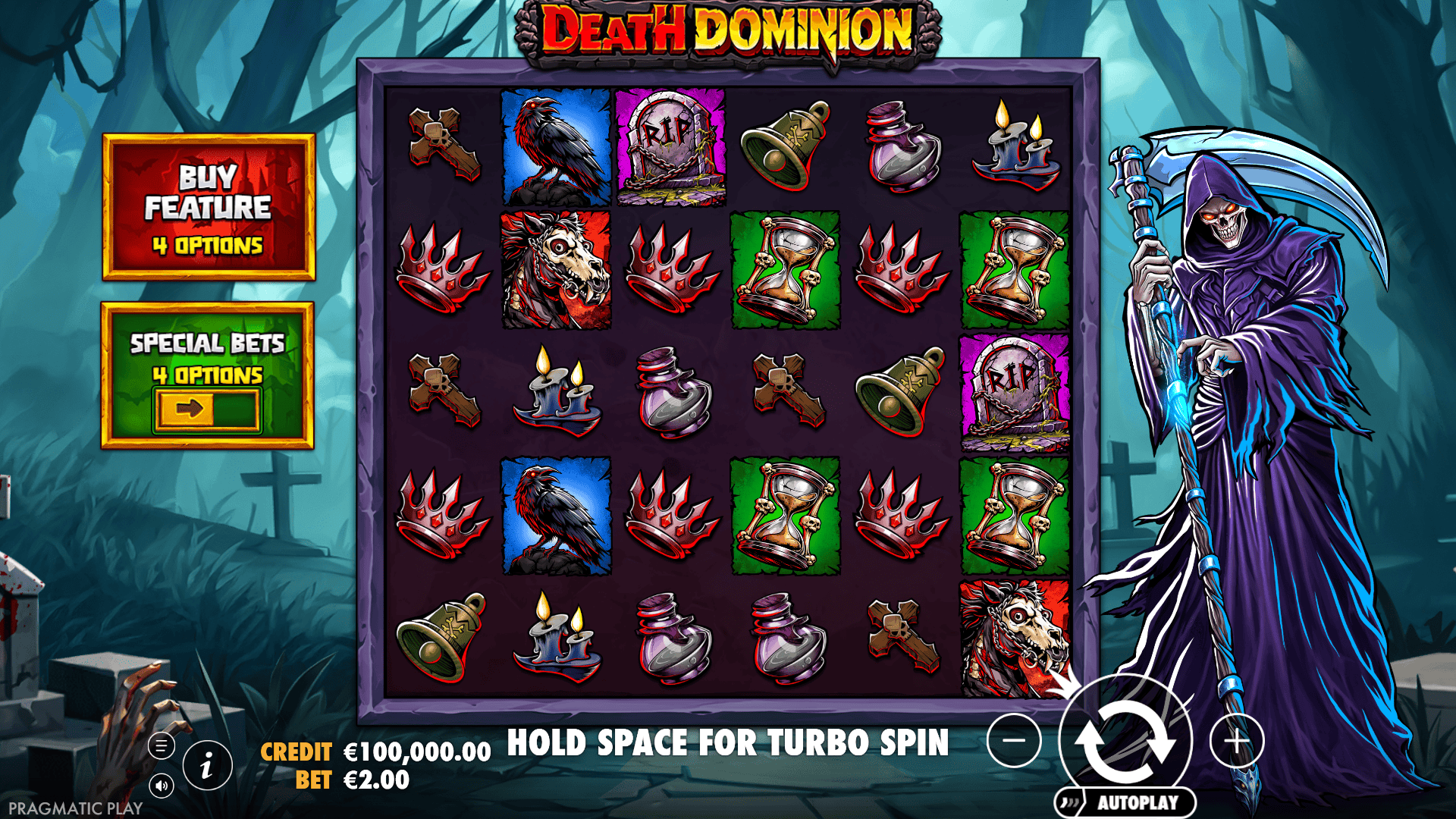 Death Dominion slot gameplay reels