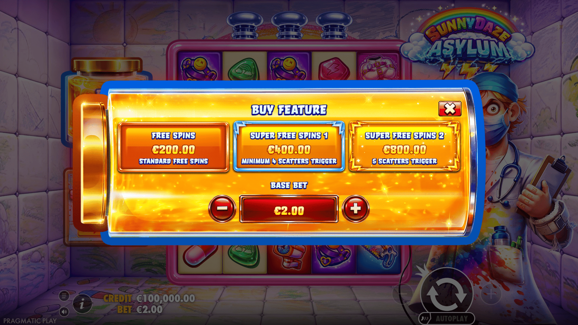 Sunnydaze Asylum bonus buy menu