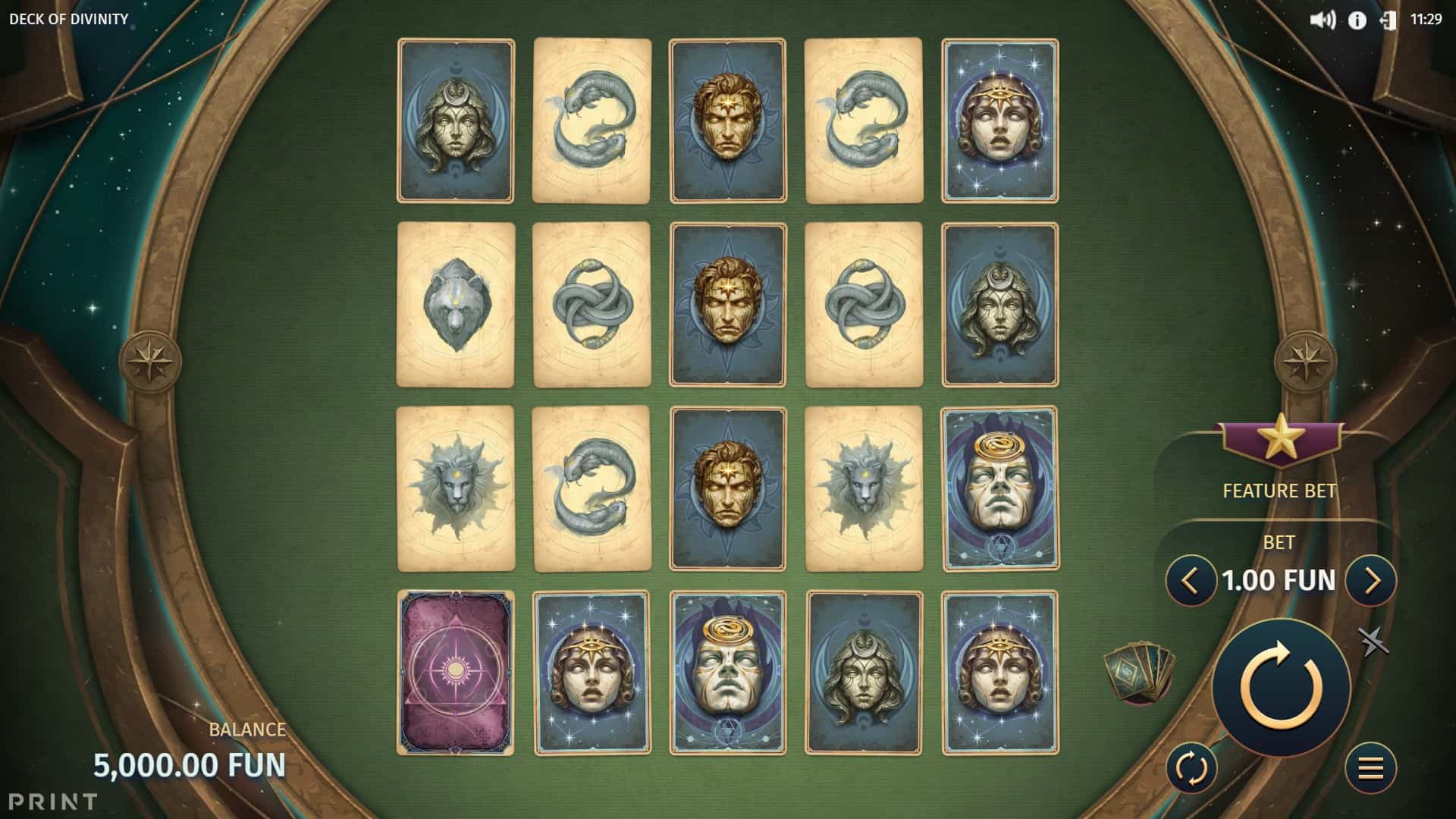 Deck of Divinity slot gameplay reels