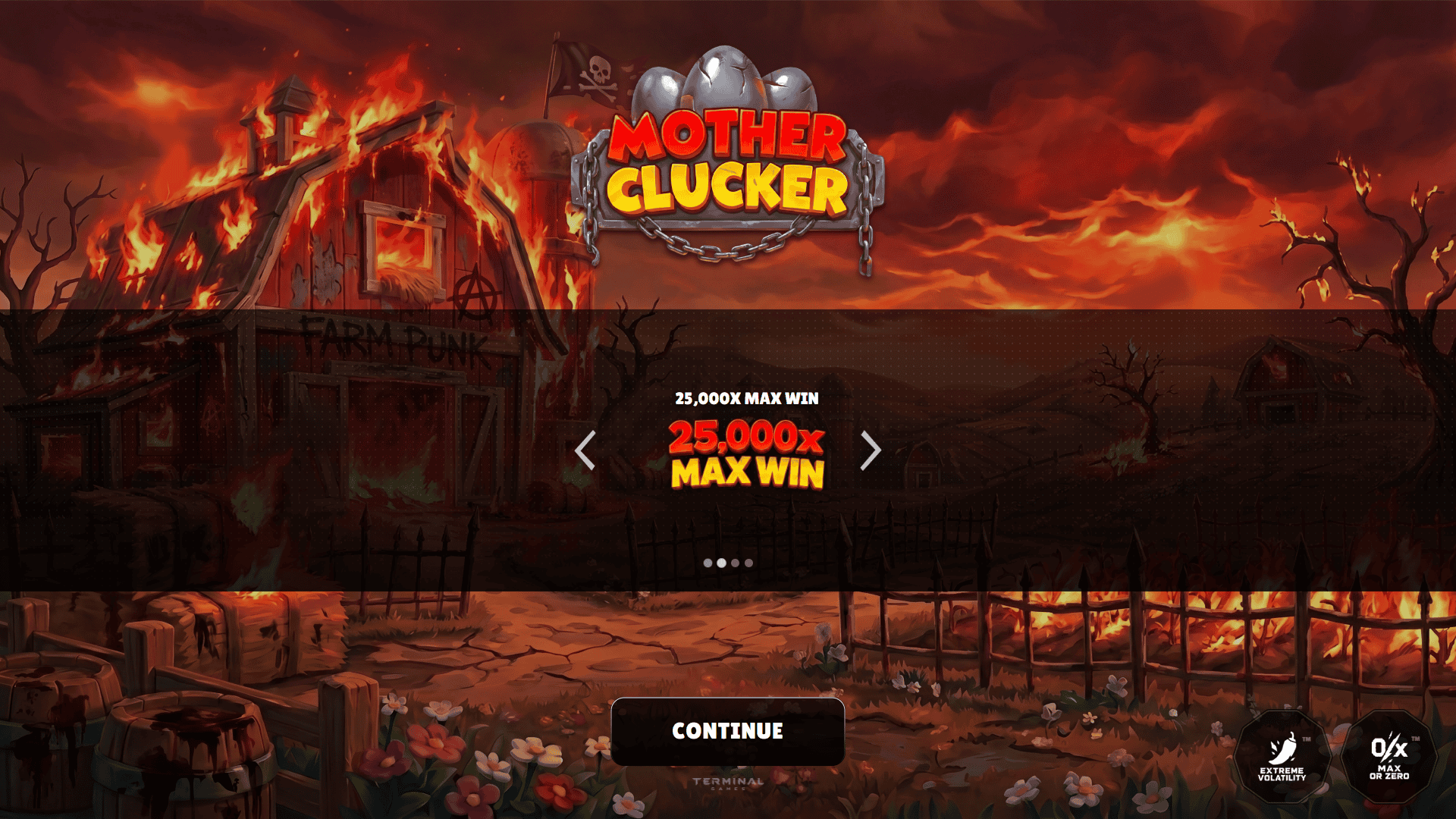 Motherclucker slot intro screen