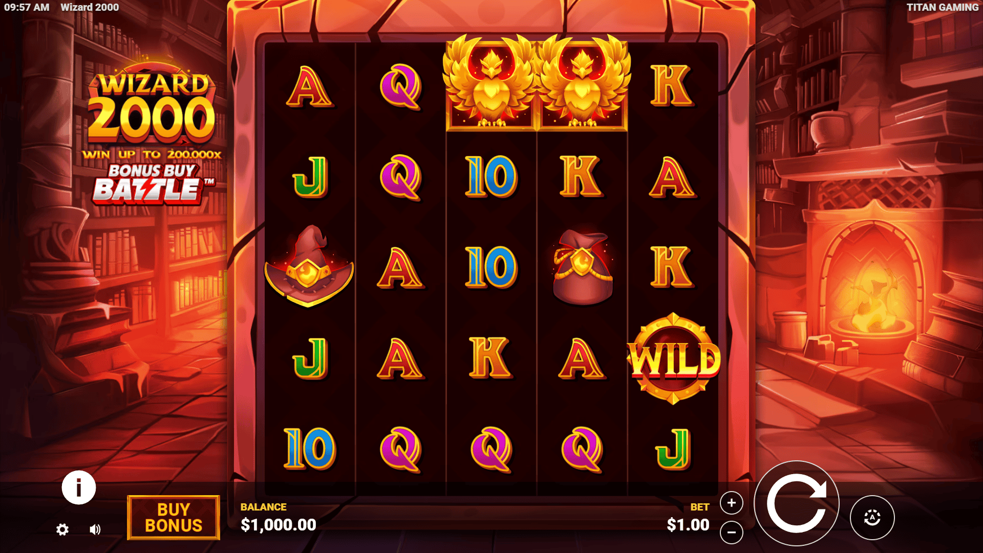 Wizard 2000 slot gameplay reels
