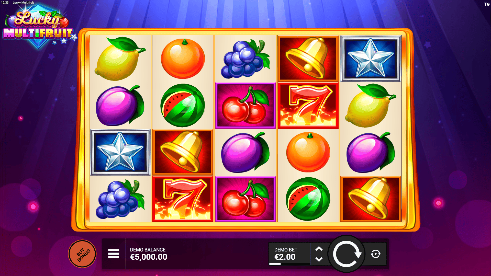Lucky Multifruit slot gameplay reels