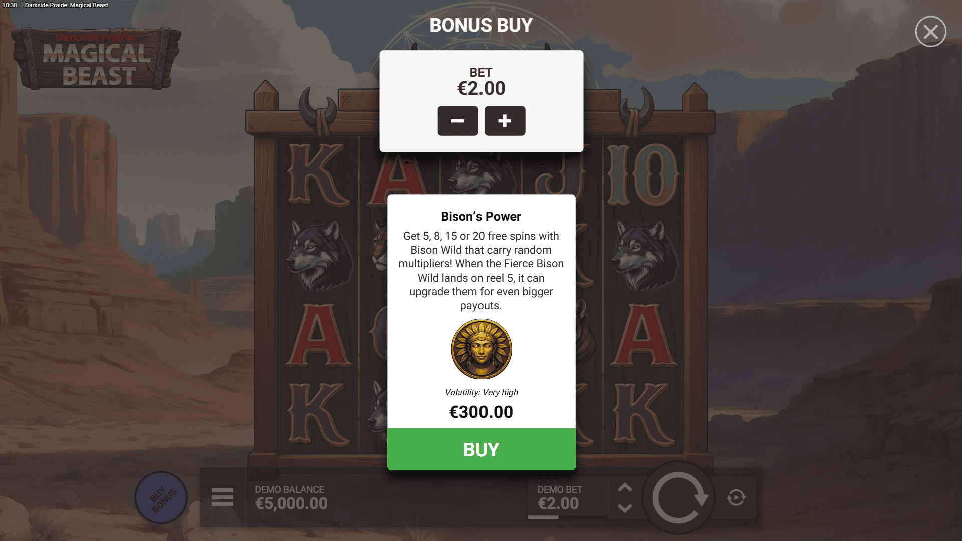 Darkside Prairie Magical Beast bonus buy menu