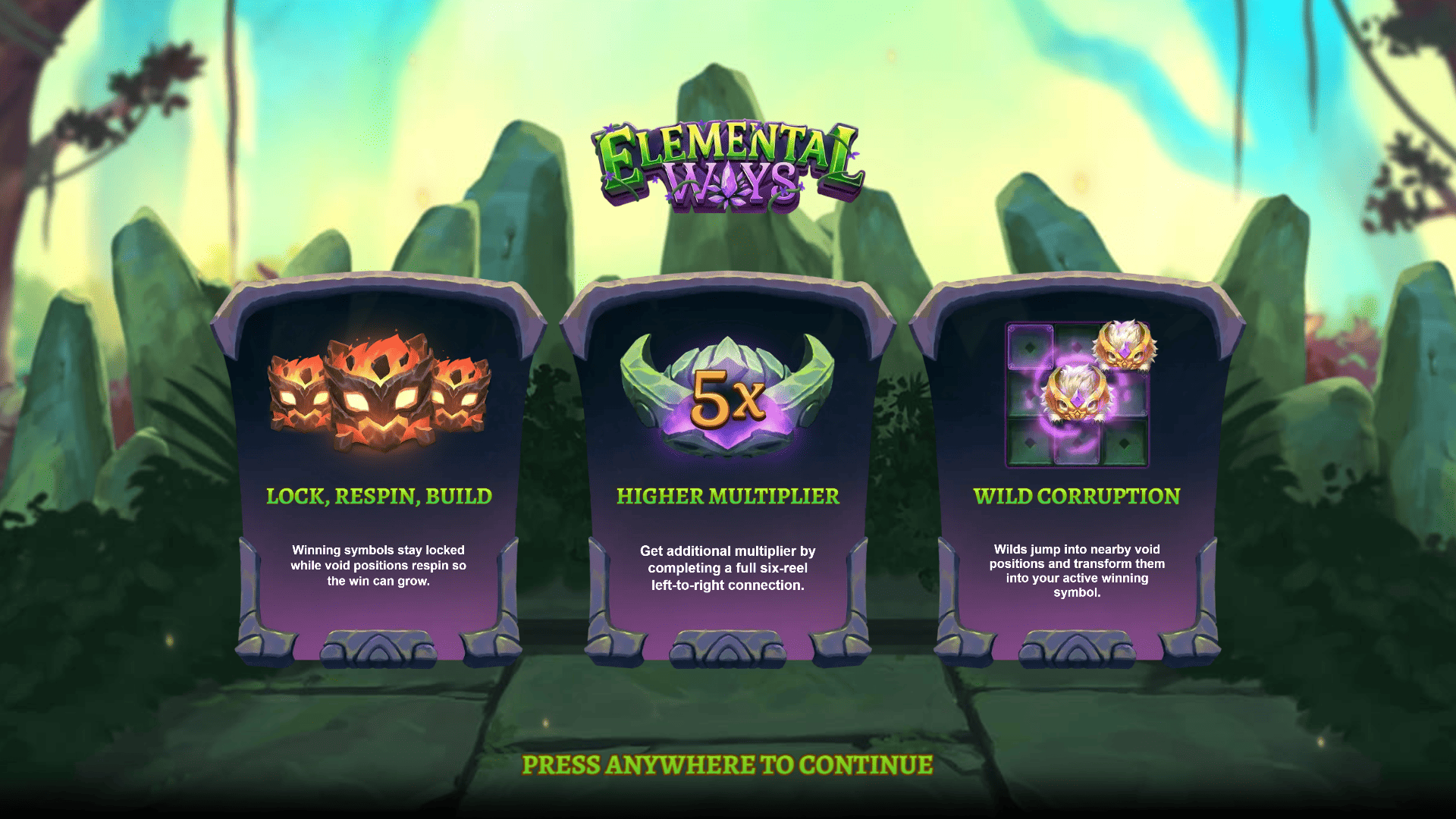 Elemental Ways slot intro screen