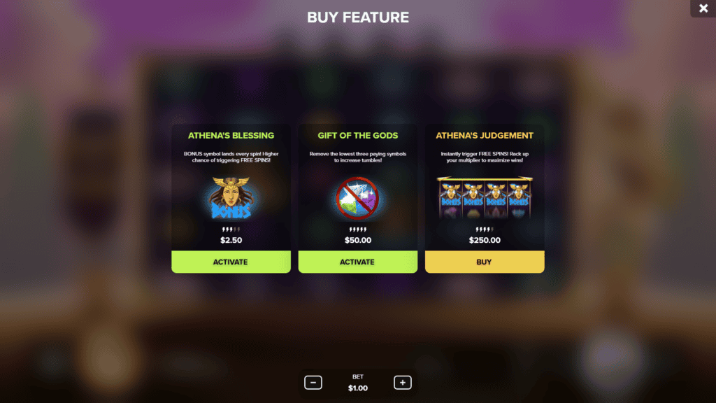 Twist gaming gates of athena bonus buy