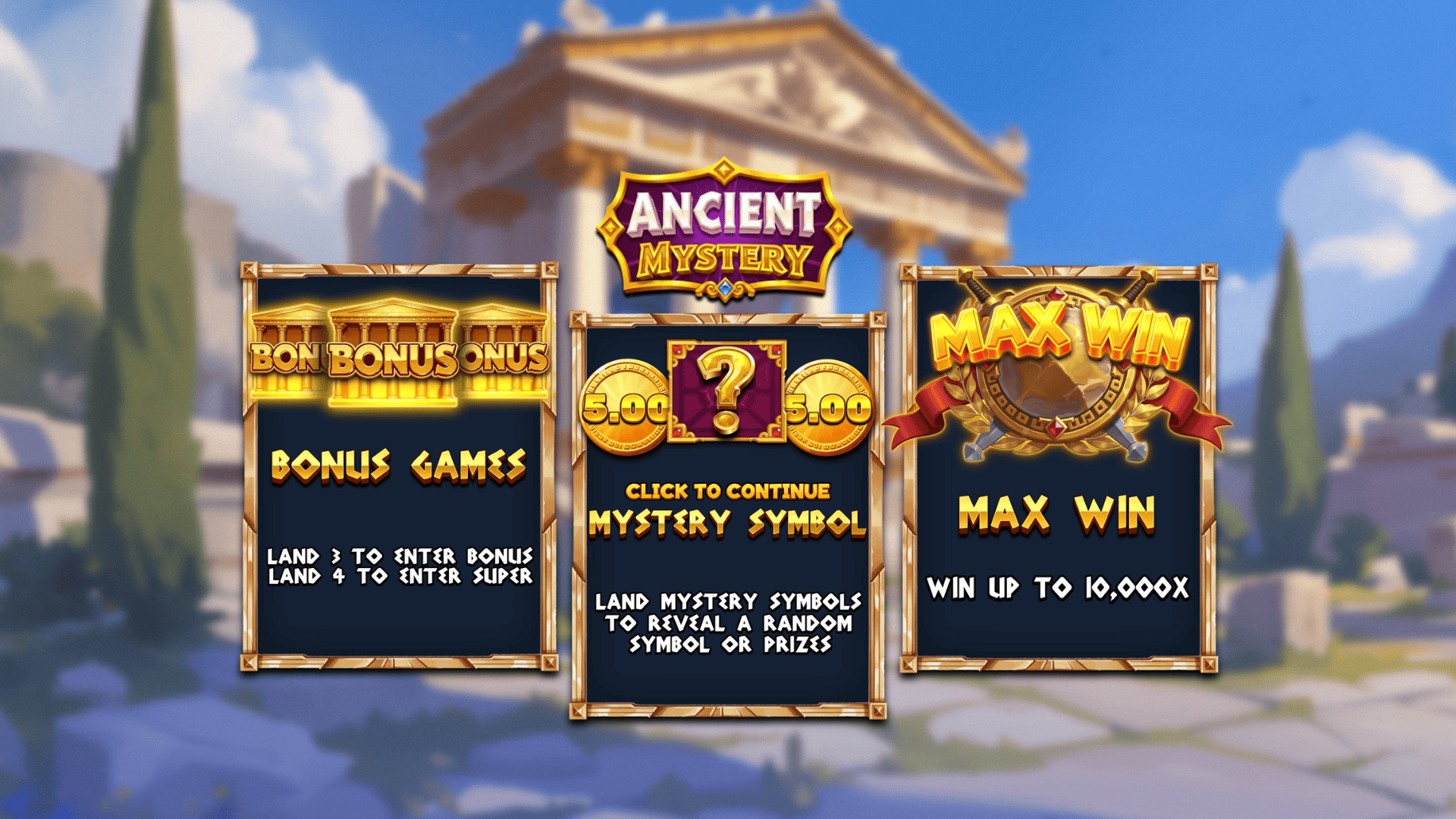 Ancient Mystery slot intro screen