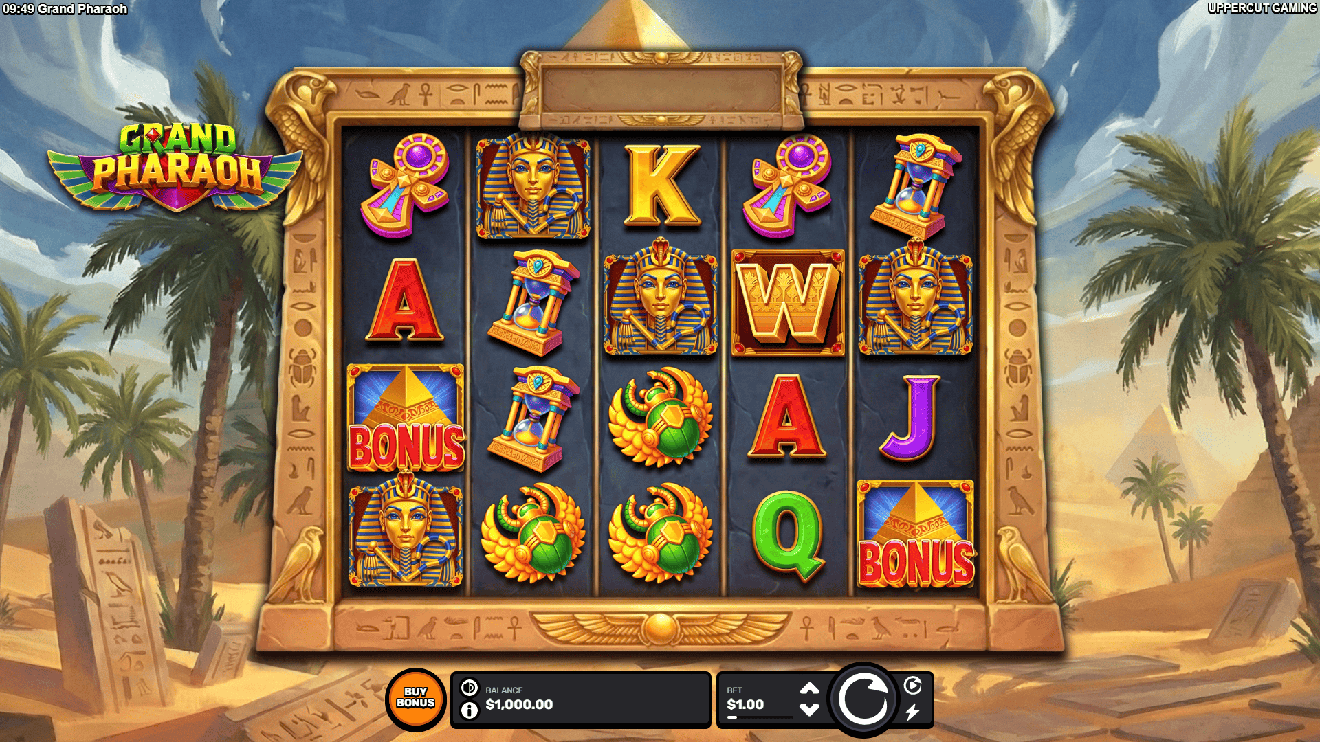 Grand Pharaoh slot gameplay reels