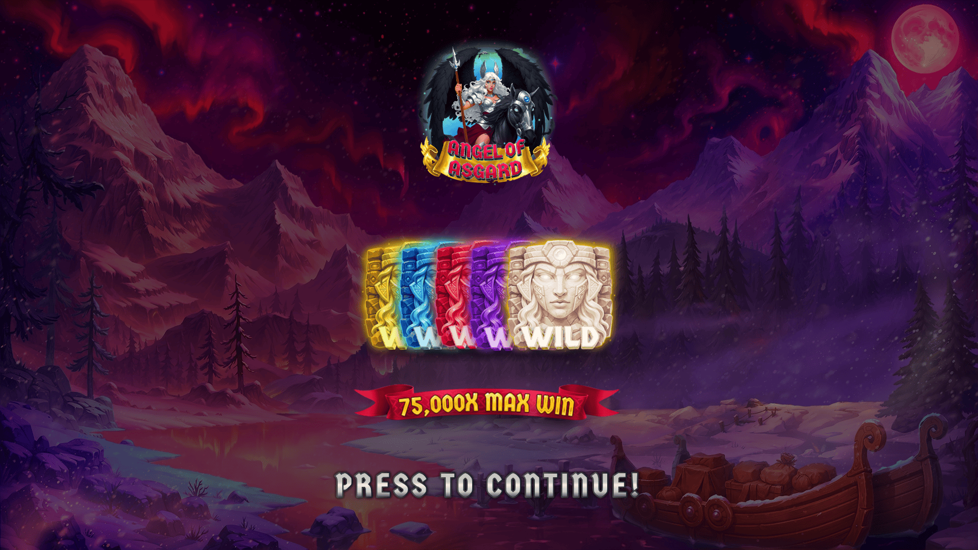 Angel of Asgard slot intro screen