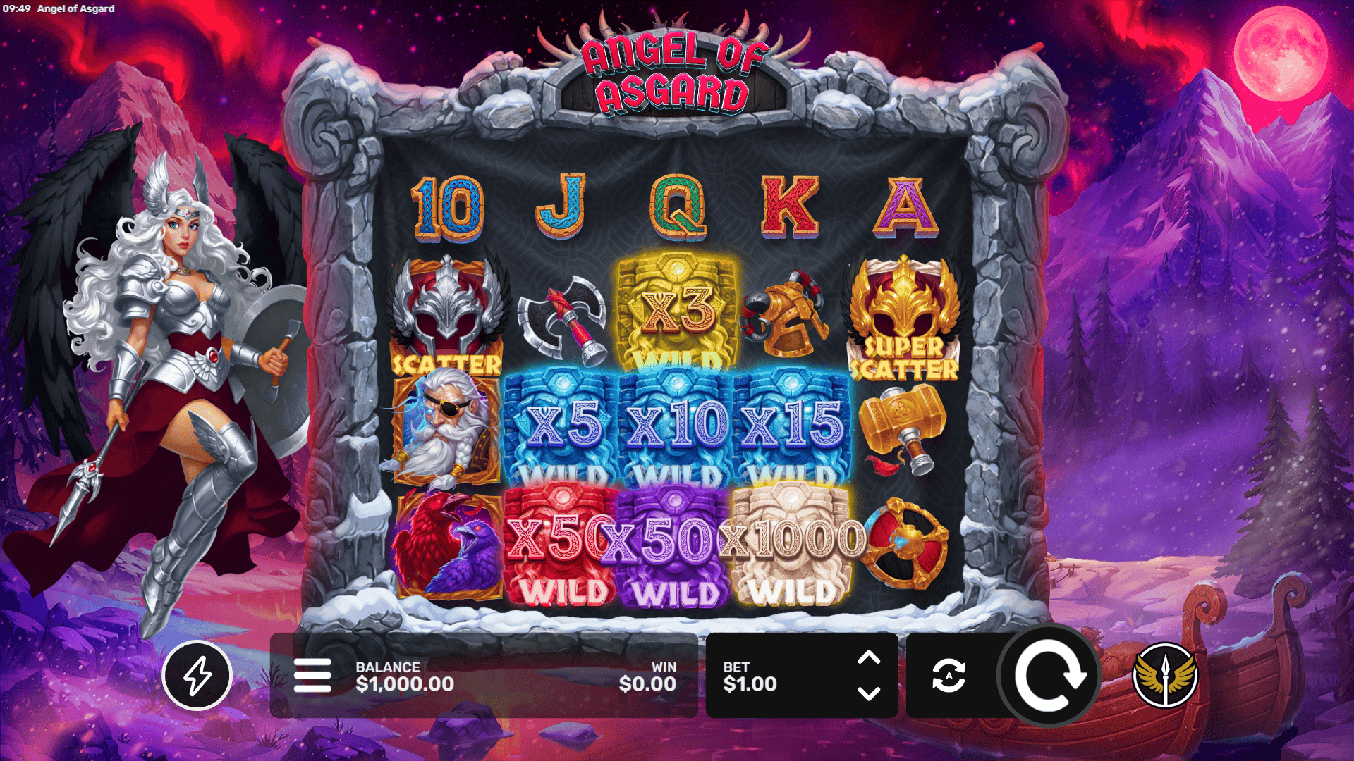 Angel of Asgard slot gameplay reels