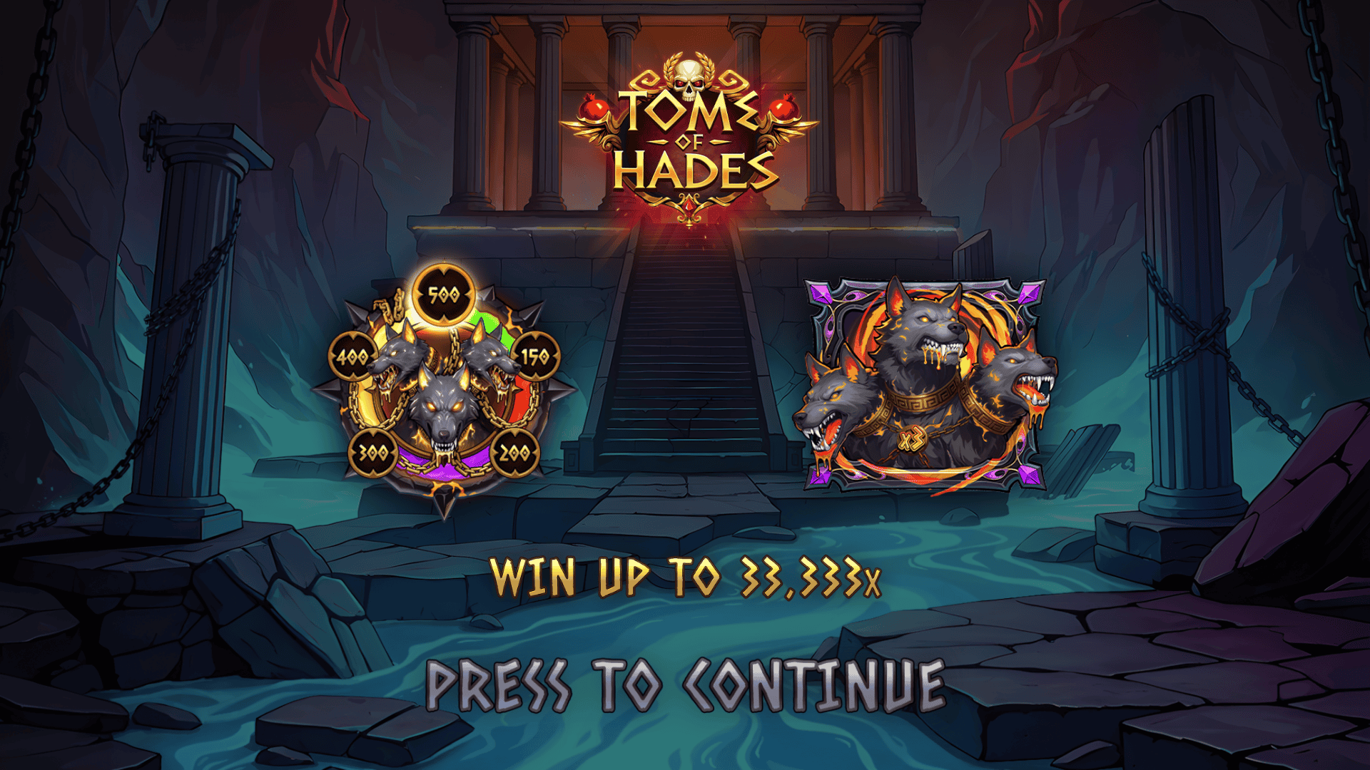 Tome Of Hades slot intro screen